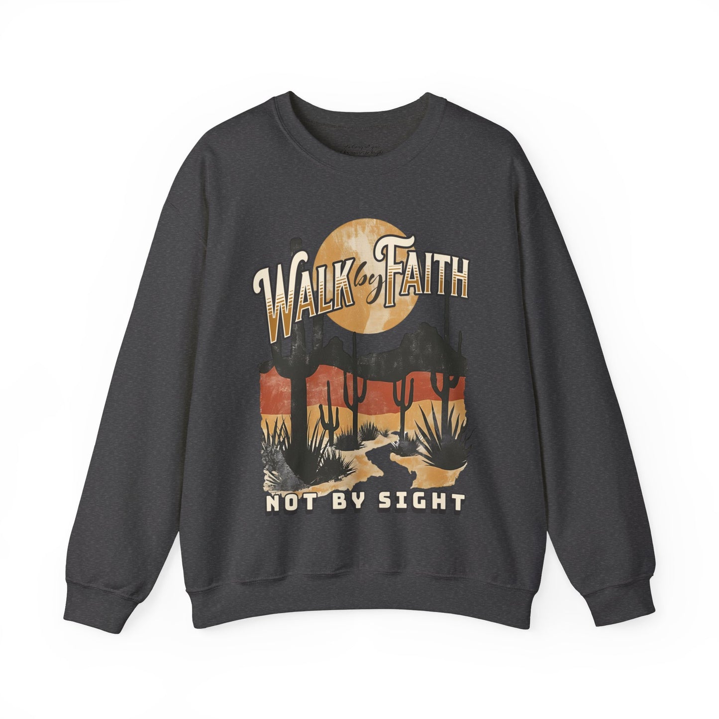 Walk by Faith Sweatshirt, Unisex Heavy Blend Crewneck, Jesus is the Reason, Jesus is King, Christian Merch, Glory to God