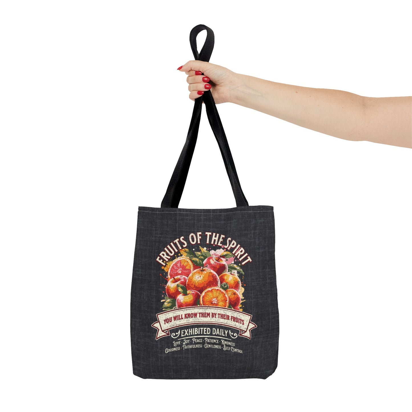 Fruits of the Spirit Tote Bag, Travel Bag, Bible Bag, Gift for Church Member, Book Bag, Getaway Bag, Vacation Bible School, Church Camp Bag