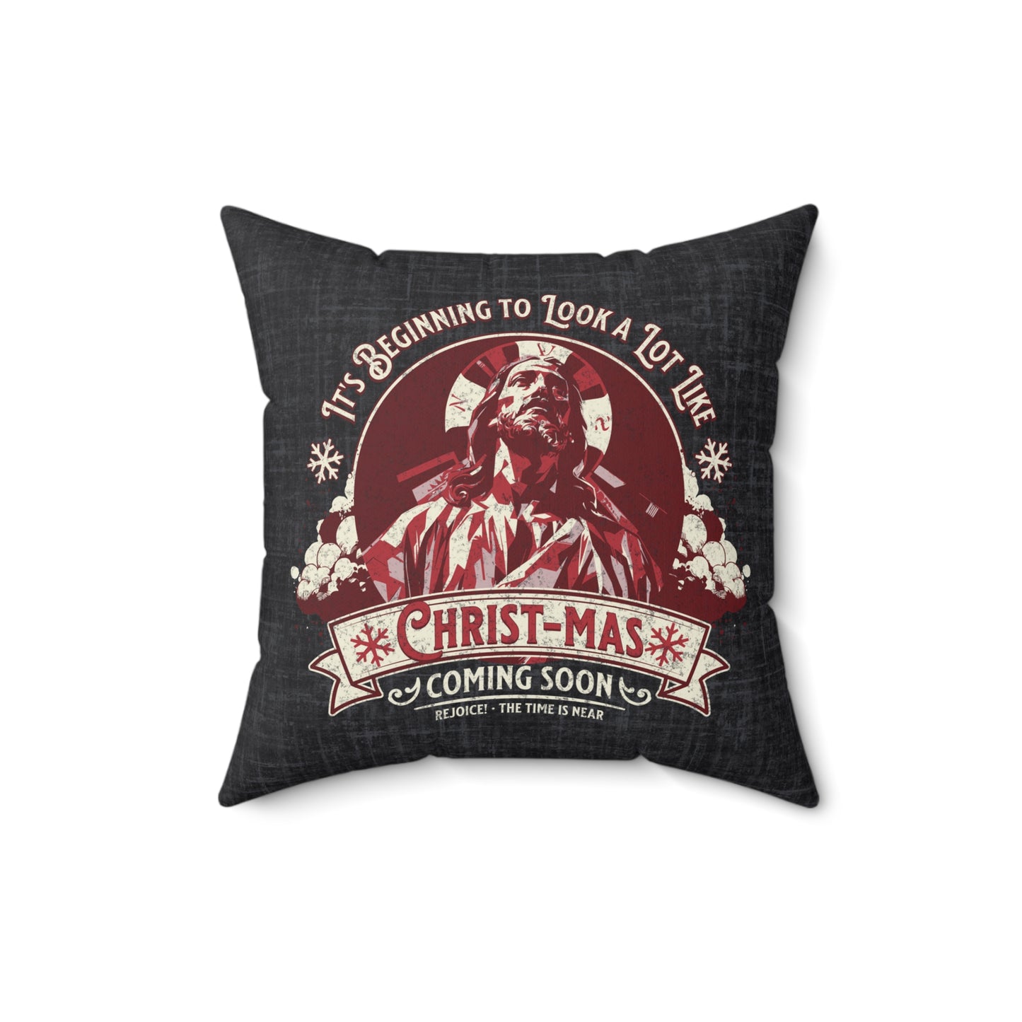 It's Beginning to Look A Lot like Christ-mas Pillow, Spun Polyester Square, Humorous Christian Throw Pillow, Christian Home Décor Gifts, Faith Based Décor, Bible Verse Décor, Gift for Church Member
