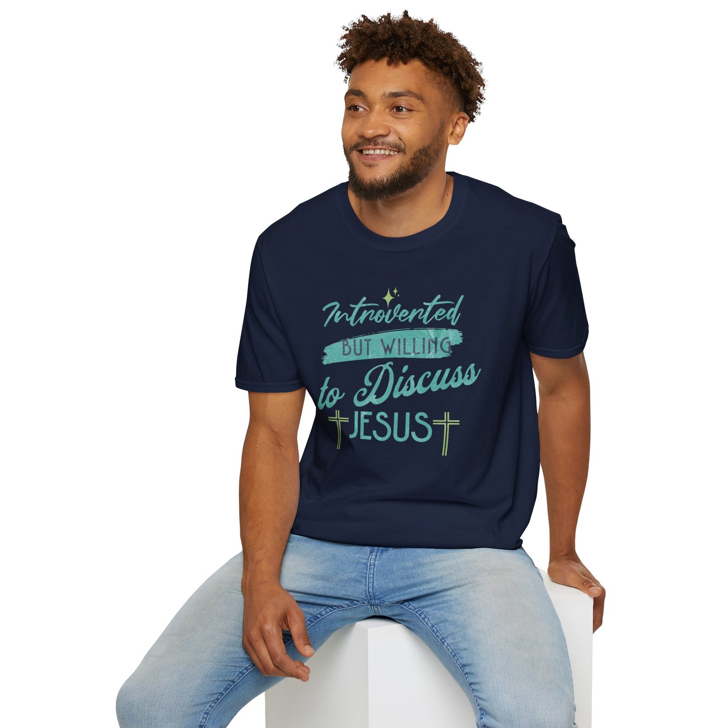Introverted Christian Unisex Softstyle T-Shirt - Christian Streetwear, Jesus Apparel, Religious Clothing, Spiritual Merch, Faith Based Shirt