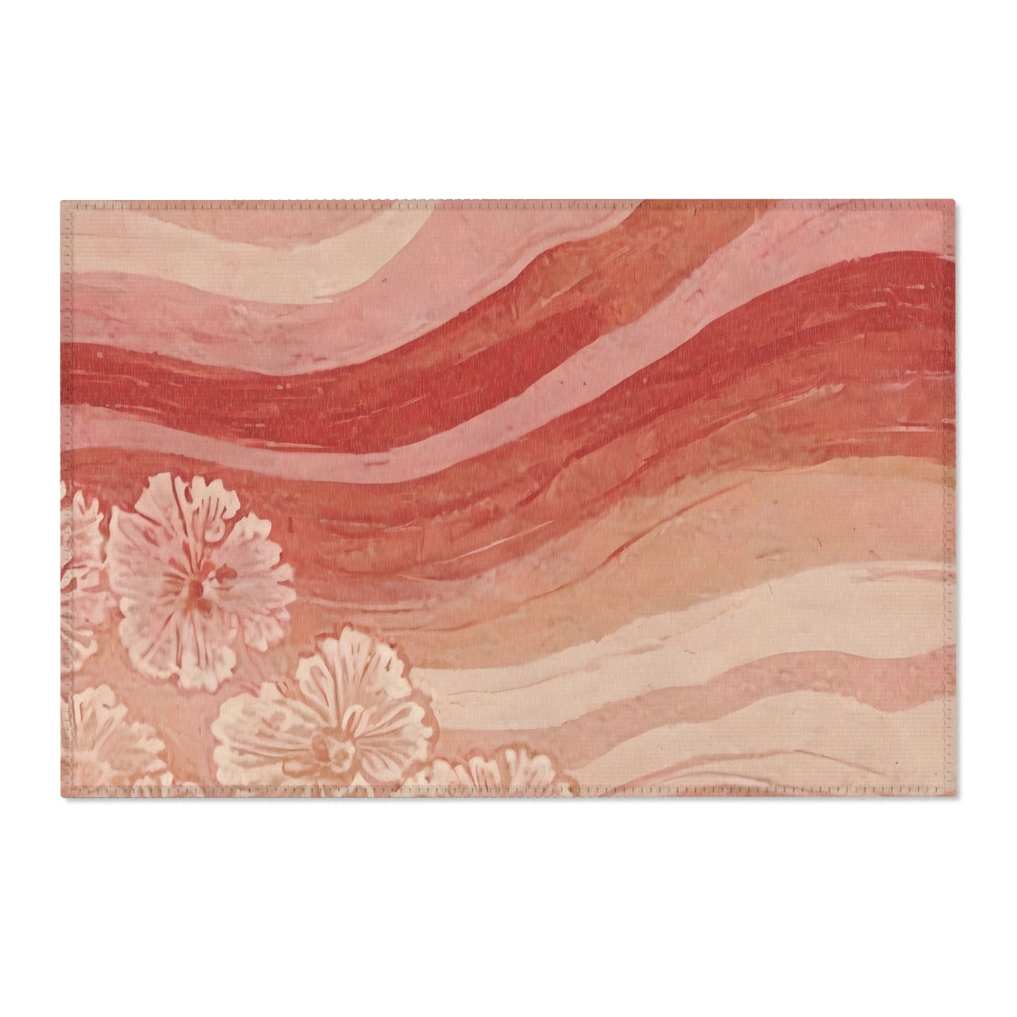 Flowing Abstract Art Area Rug, Funky, Colorful, & Unique Area Rugs, Custom Print Rug or Bathmat, 3 Sizes - 24x36 in, 36x60 in and 48x72 in