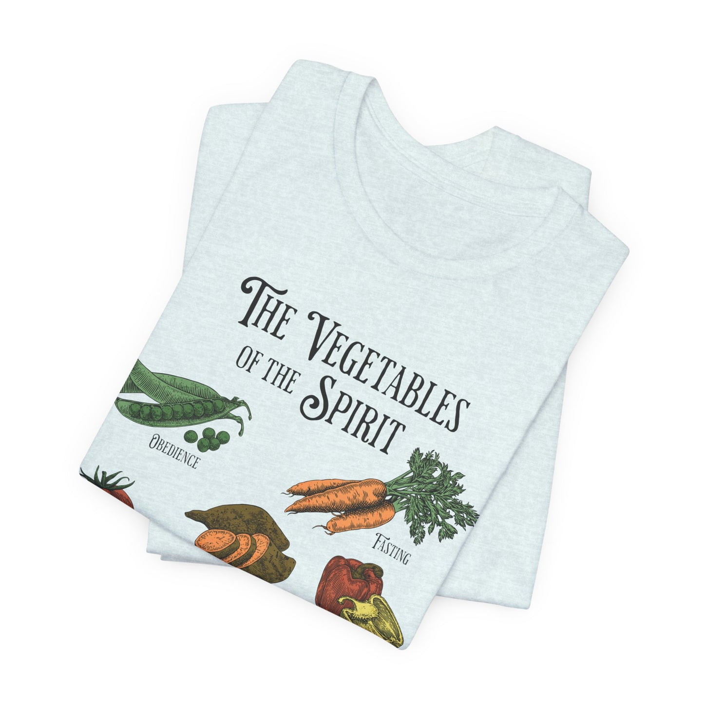 Funny Vegetables of the Spirit T-Shirt - Unisex Jersey Short Sleeve Tee, Christian Merch, Christian Streetwear, Fruit of the Spirit, Religious Tees