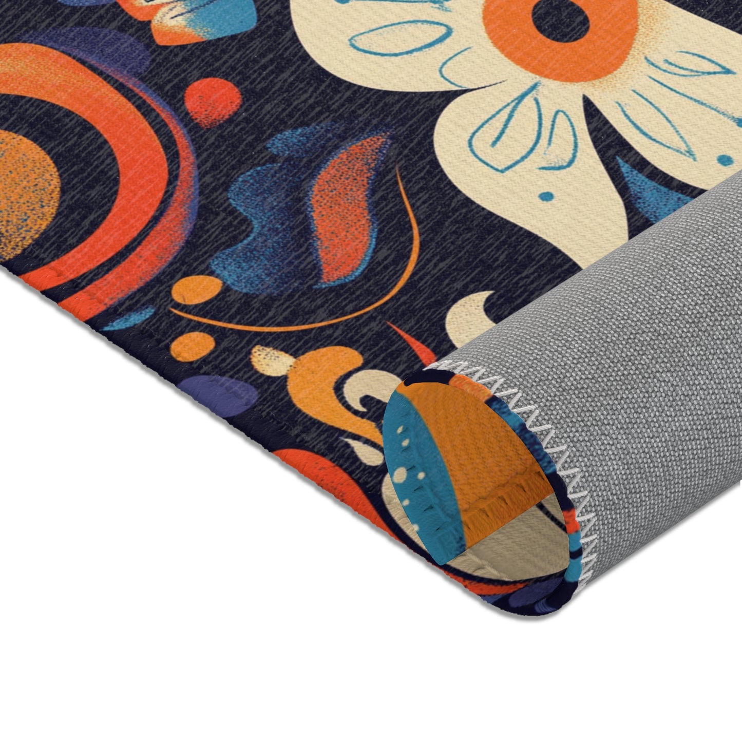 Modern Boho Area Rug, Funky, Colorful, & Unique Area Rugs, Custom Print Rug or Bathmat, 3 Sizes - 24x36 in, 36x60 in and 48x72 in