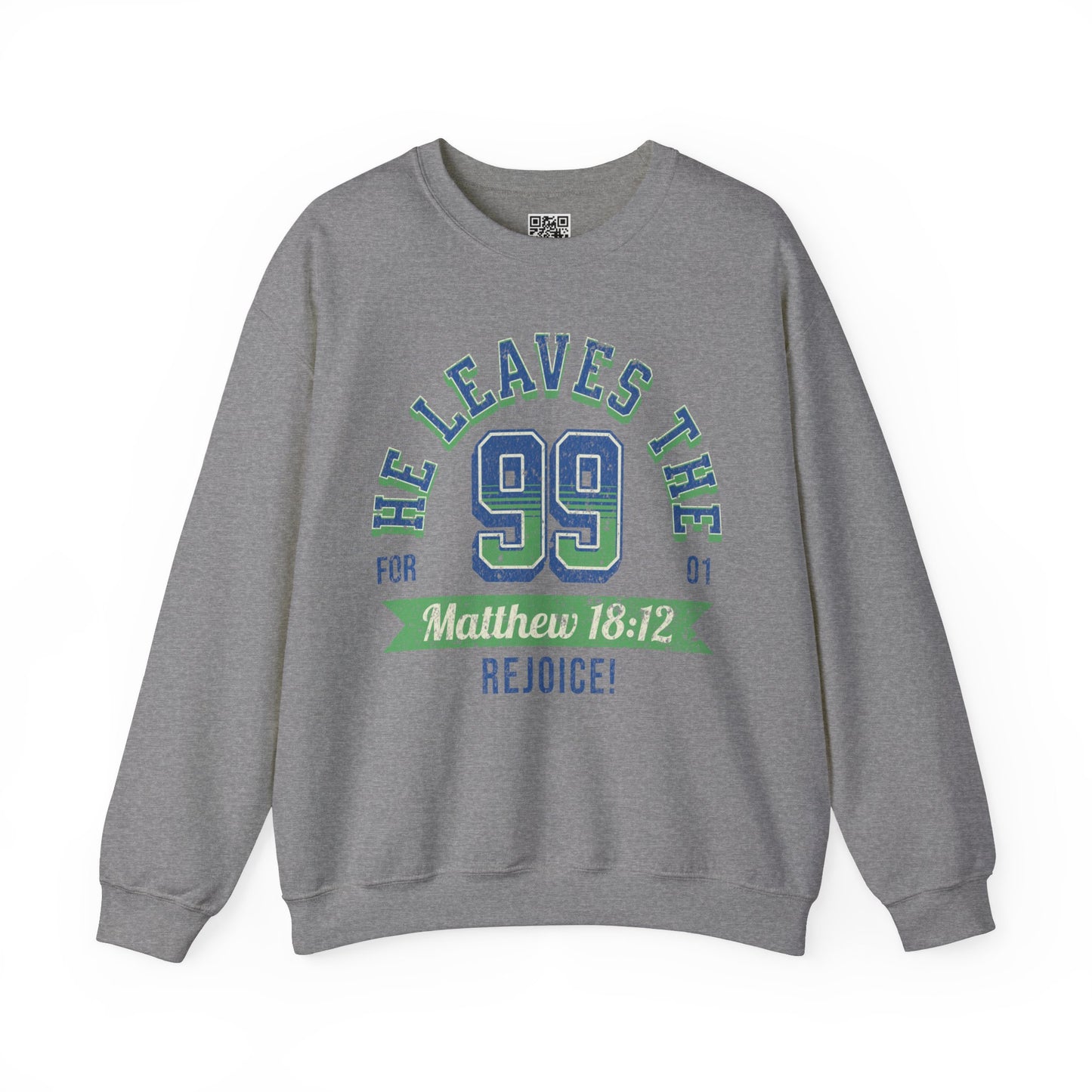 He Leaves the 99 Unisex Heavy Blend Crewneck Sweatshirt, Christian Merch, Christian Streetwear, Ministry Shirt, Faith Based Shirt, Jesus Apparel