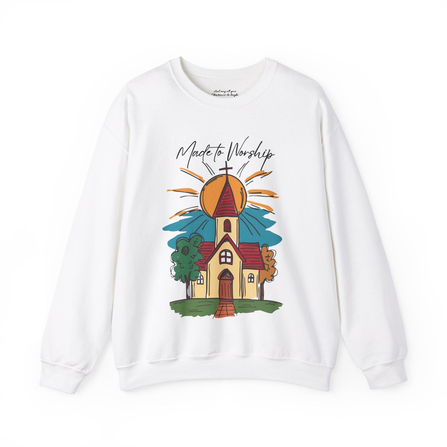 Made to Worship Sweatshirt, Unisex Heavy Blend™ Crewneck, Christian Apparel, Biblical Clothing, Inspirational Apparel, Jesus Shirt