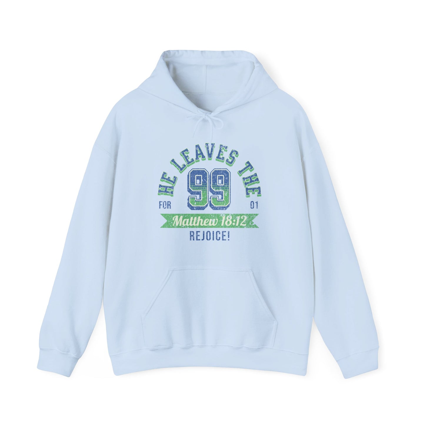 He Leaves the 99 Unisex Heavy Blend™ Hooded Sweatshirt, Christian Merch, Christian Streetwear, Ministry Shirt, Faith Based Shirt, Praise Hoodie