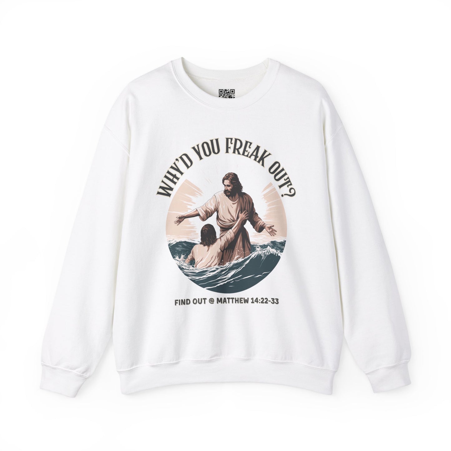 Why'd You Freak Out? Jesus Unisex Heavy Blend Crewneck Sweatshirt, Christian Merch, Christian Streetwear, Ministry Shirt, Faith Based Shirt, Jesus Apparel