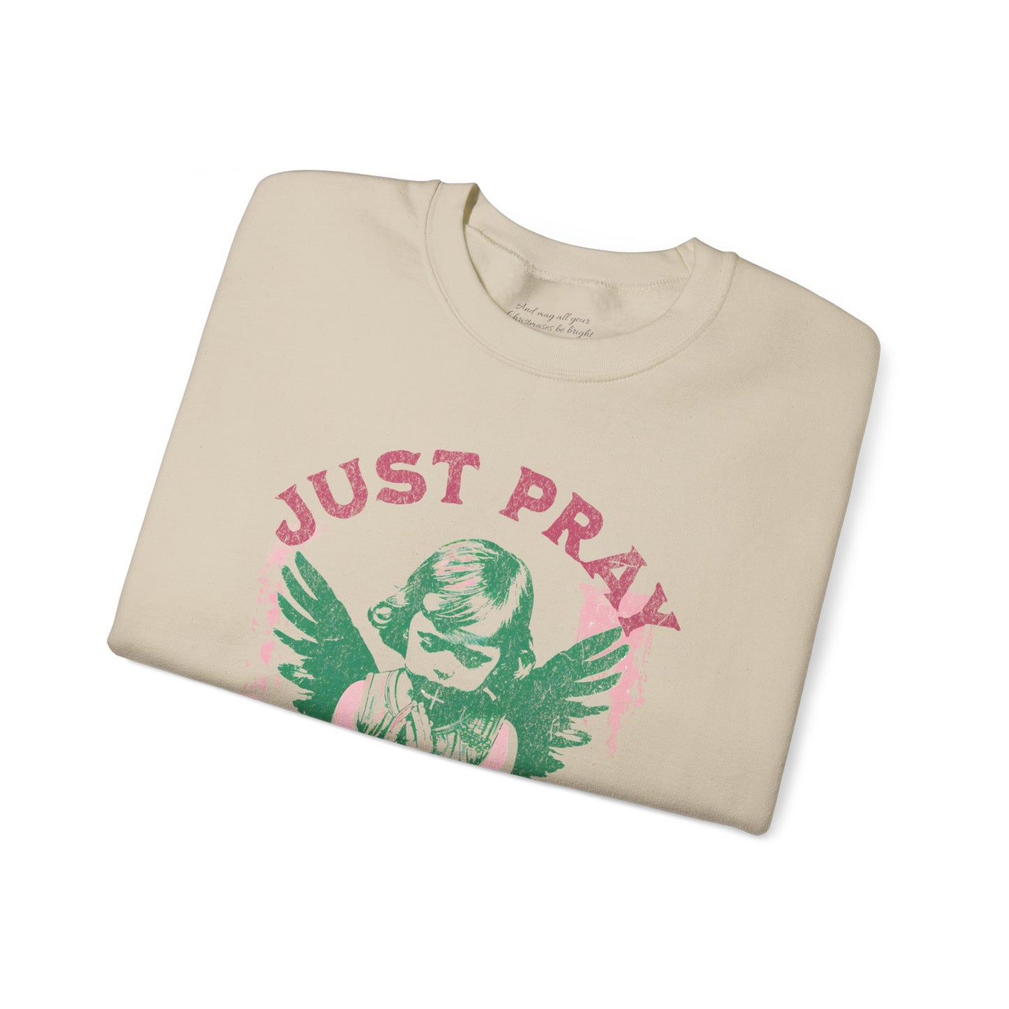 Just Pray Sweatshirt, Unisex Heavy Blend™ Crewneck, Christian Streetwear, Jesus Apparel, Inspirational Clothing, Faith Based Apparel