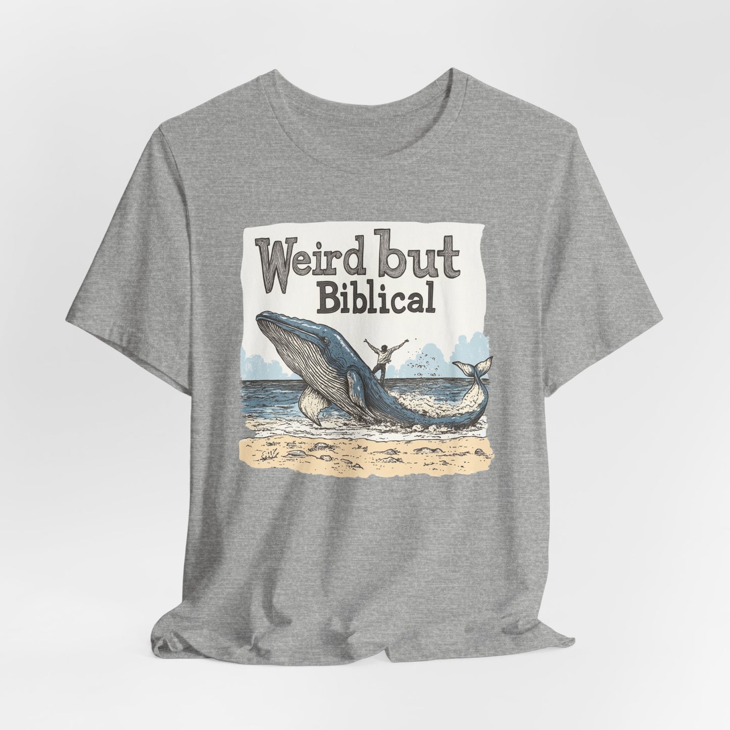 Weird but Biblical Tee, Faith Based Shirt, Unisex Christian T-Shirt, Funny Jesus Apparel, Baptism Gifts, Jonah & the Whale, Gift for Pastor or Church Friend