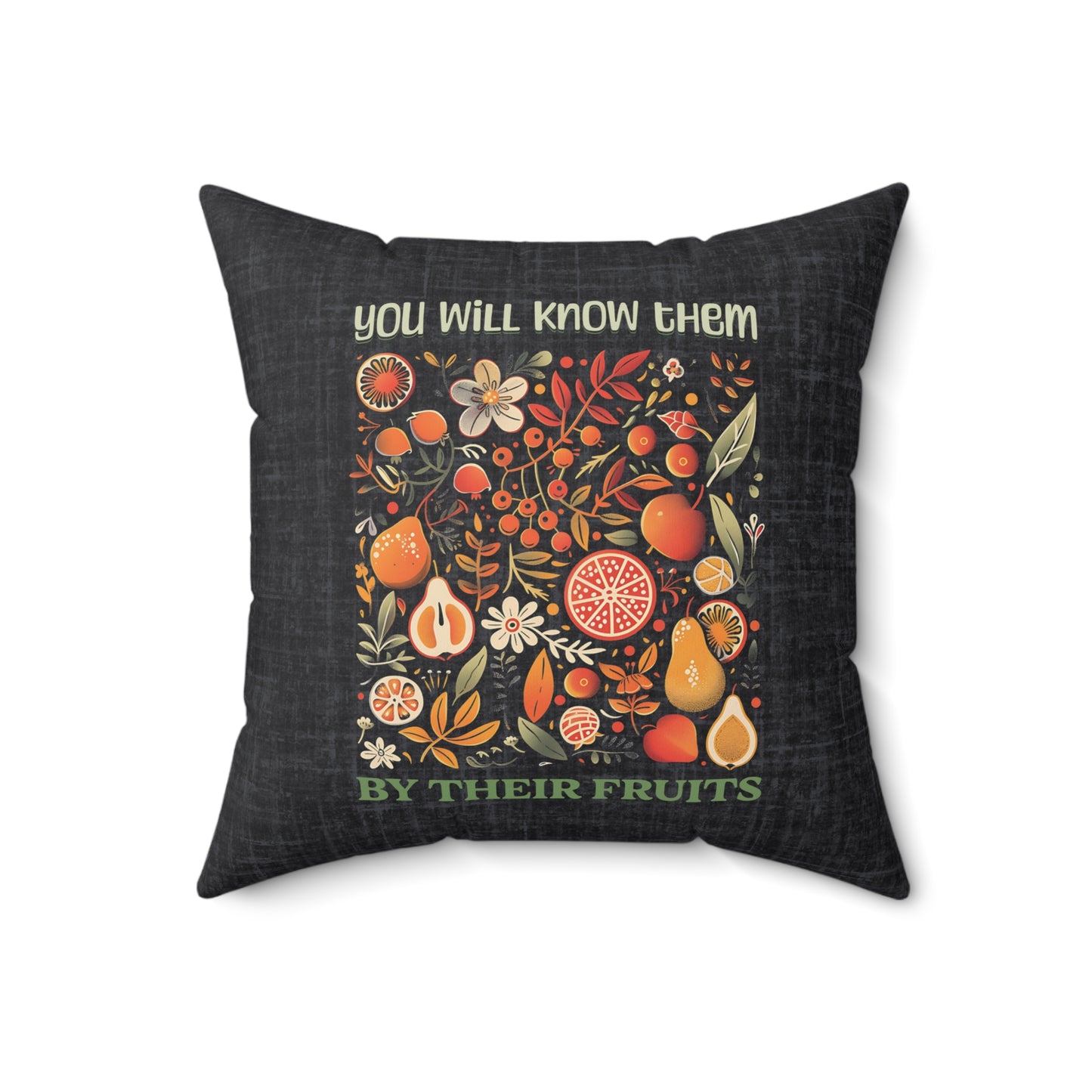 Fruits of the Spirit Throw Pillow, Spun Polyester Square, Christian Home Décor Items and Gifts, Religious Pillows, Gift for Christian Family and Friends