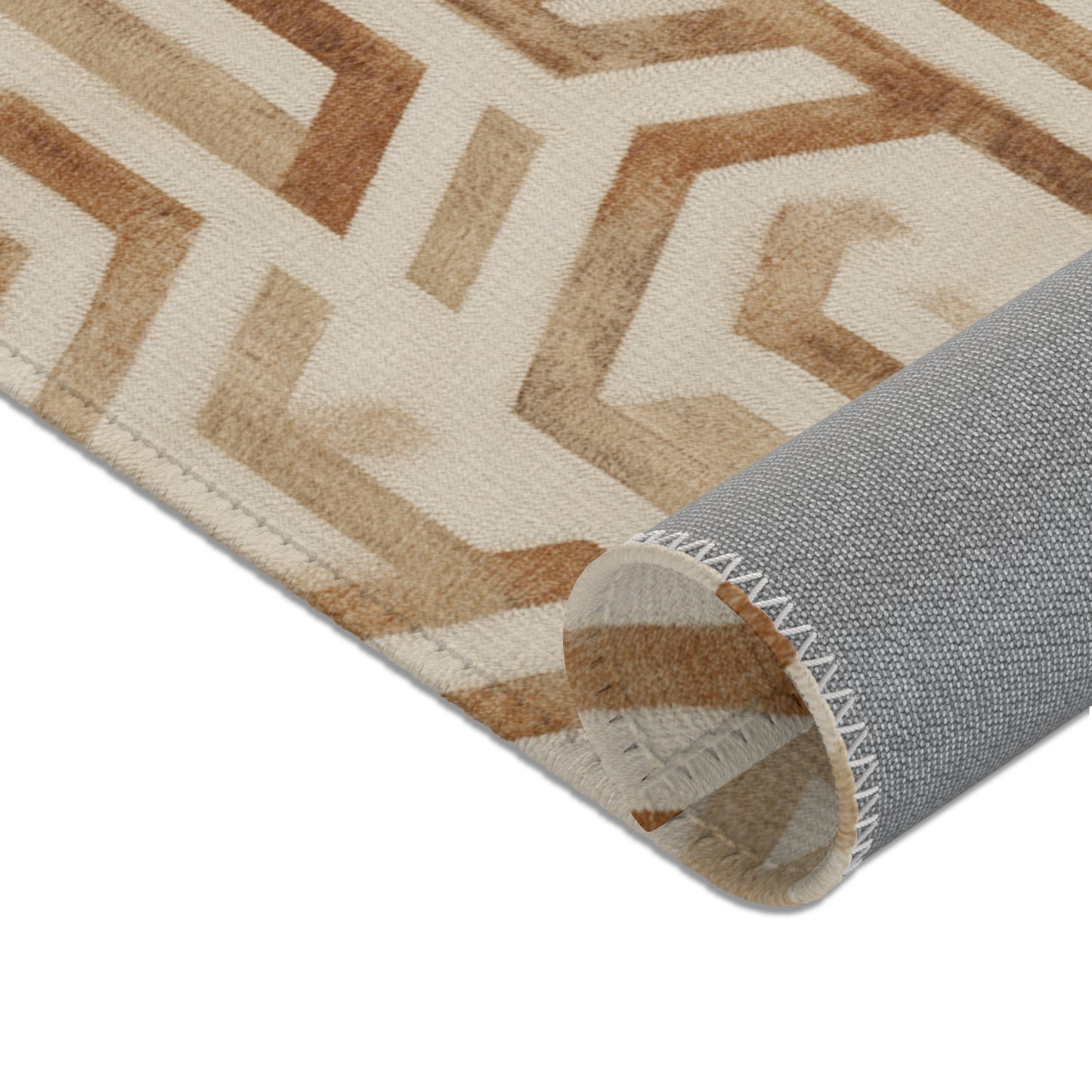 Modern Geometric Area Rug, Funky, Off White, & Unique Area Rugs, Custom Print Rug or Bathmat, 3 Sizes - 24x36 in, 36x60 in and 48x72 in