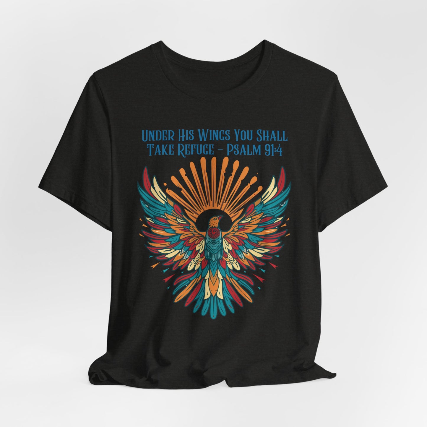 Under His Wings You Shall Take Refuge Unisex Jersey Short Sleeve Tee, Christian Merch, Jesus Loves You, Faith Based Shirt, Christian Apparel, Jesus Apparel