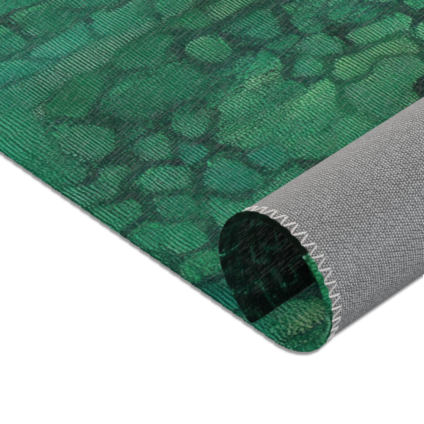 Modern Green Boho Area Rug, Funky, Colorful, & Unique Area Rugs, Custom Print Rug Bathmat Doormat, 3 Sizes-24x36 in, 36x60 in and 48x72 in