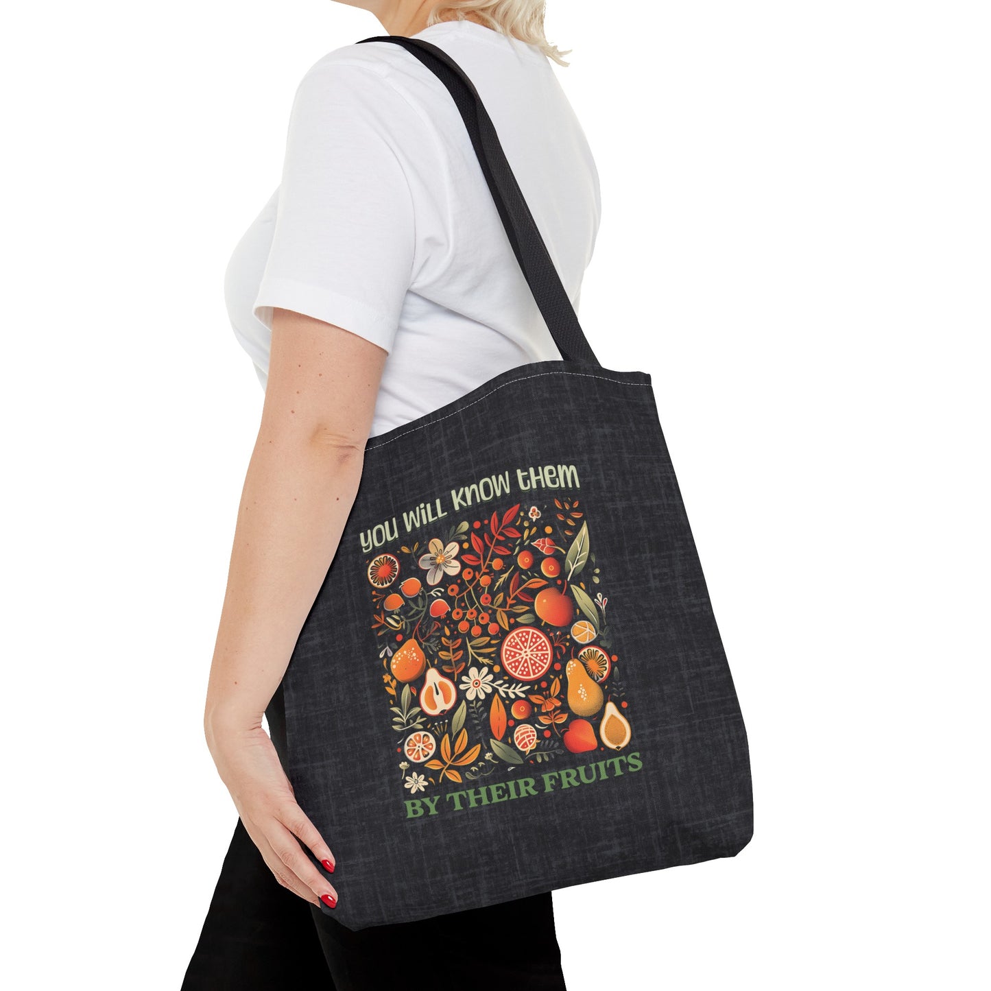 Fruits of the Spirit Tote Bag, Christian Merch, Gifts of the Holy Spirit, Travel Bag, Bible Bag, , Book Bag, Getaway Bag, Secret Santa Gift, Gift for Church People