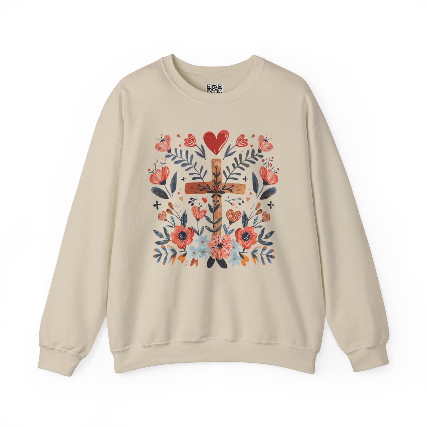Jesus is Love Cross Design Unisex Heavy Blend Crewneck Sweatshirt, Christian Merch, Christian Streetwear, Ministry Shirt, Faith Based Shirt, Jesus Apparel