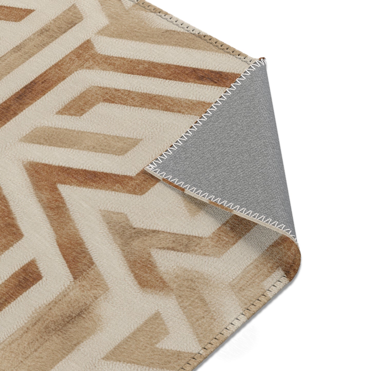 Modern Geometric Area Rug, Funky, Off White, & Unique Area Rugs, Custom Print Rug or Bathmat, 3 Sizes - 24x36 in, 36x60 in and 48x72 in