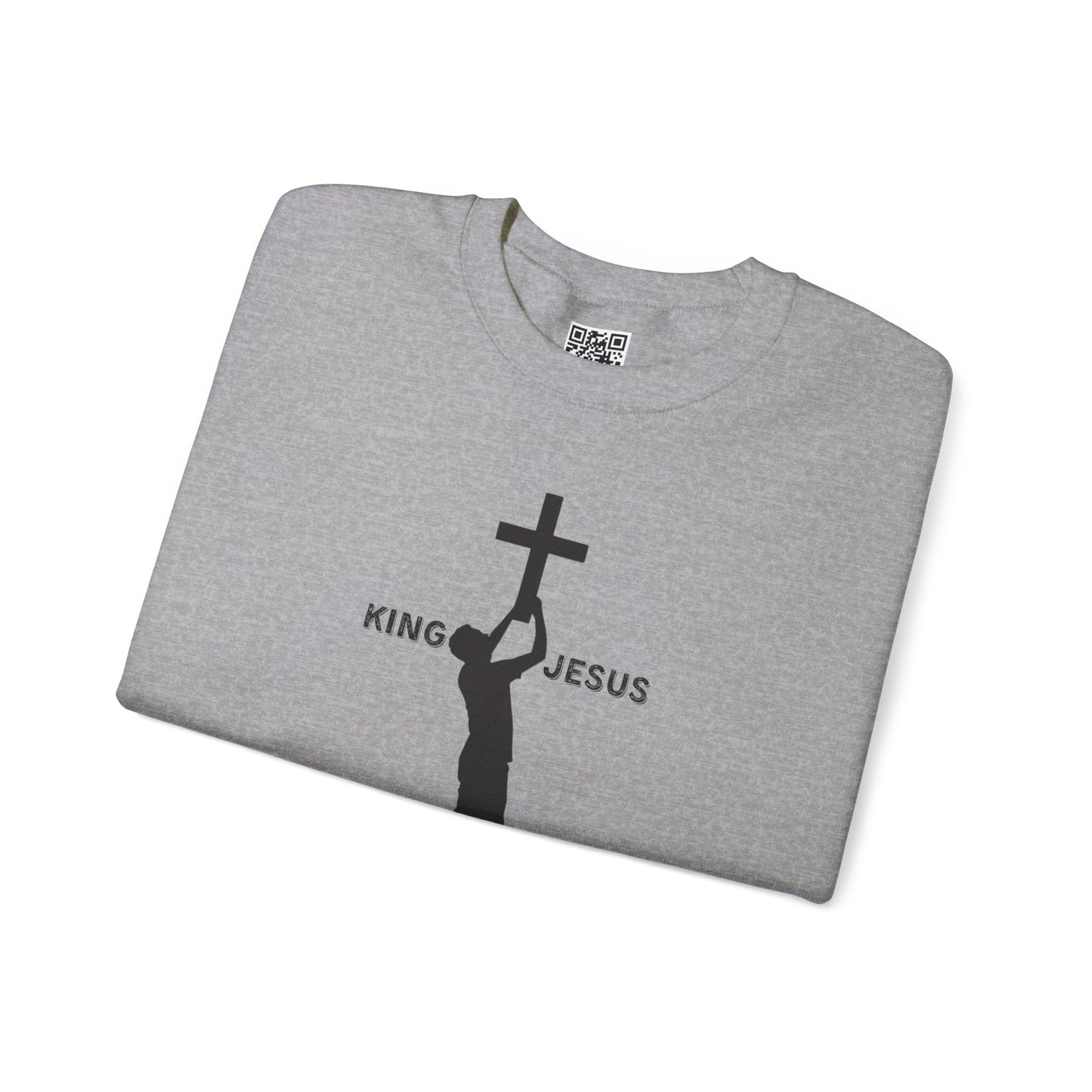 King Jesus Unisex Heavy Blend Crewneck Sweatshirt, Christian Merch, Christian Streetwear, Ministry Shirt, Faith Based Shirt, Jesus Apparel