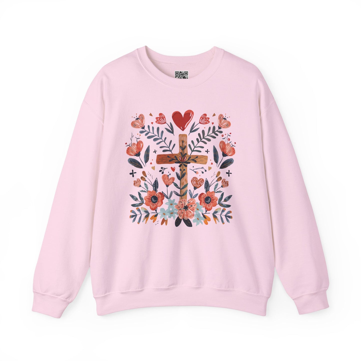Jesus is Love Cross Design Unisex Heavy Blend Crewneck Sweatshirt, Christian Merch, Christian Streetwear, Ministry Shirt, Faith Based Shirt, Jesus Apparel