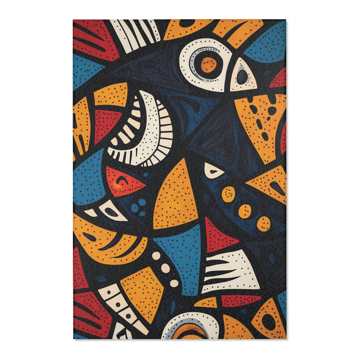 Modern Geometric Area Rug, Funky, Off White, & Unique Area Rugs, Custom Print Rug or Bathmat, 3 Sizes - 24x36 in, 36x60 in and 48x72 in