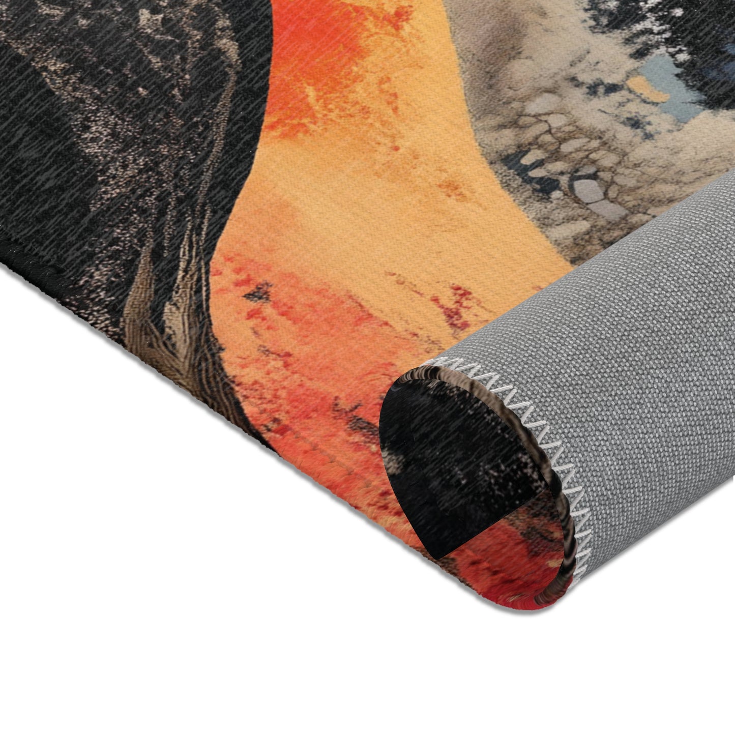 Flowing Abstract Art Area Rug, Funky, Colorful, & Unique Area Rugs, Custom Print Rug or Bathmat, 3 Sizes - 24x36 in, 36x60 in and 48x72 in