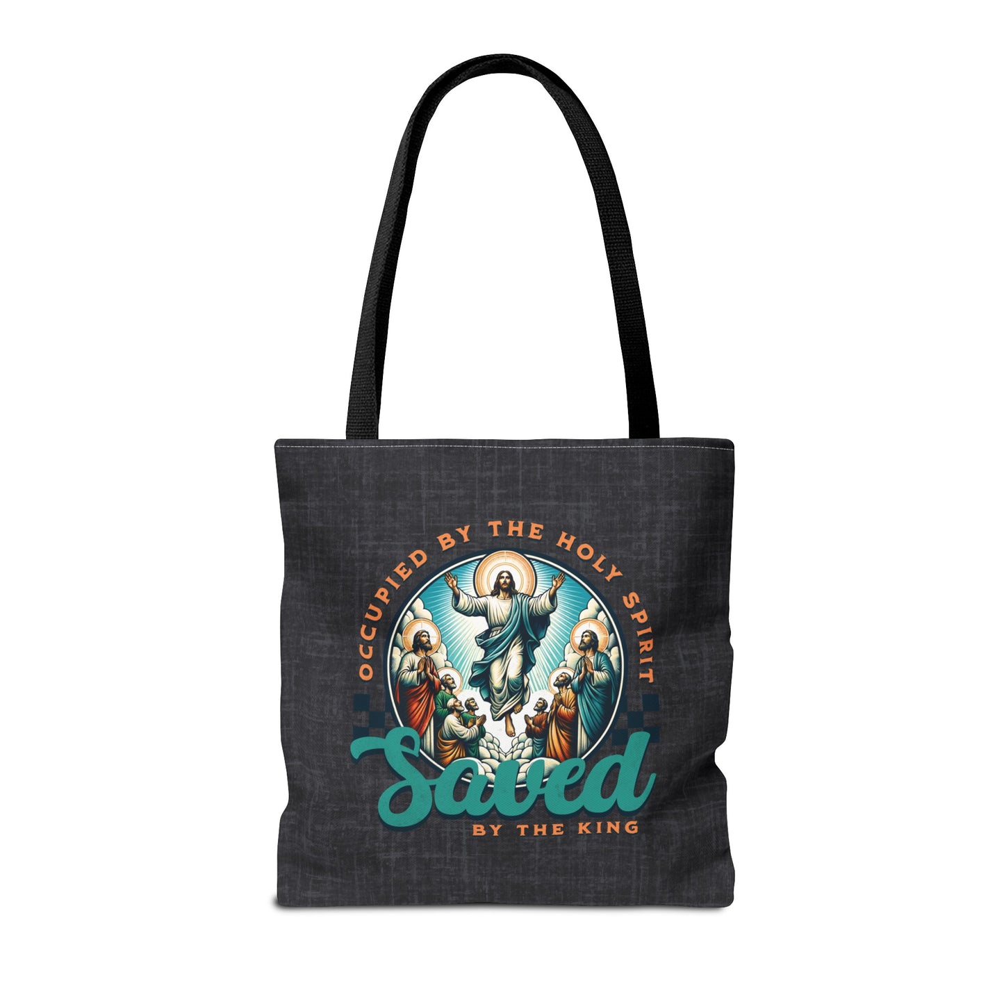 Occupied by the Holy Spirit Tote Bag, Travel Bag, Bible Bag, Gift for Church Member, Book Bag, Getaway Bag, Vacation Bible School, Church Camp Bag
