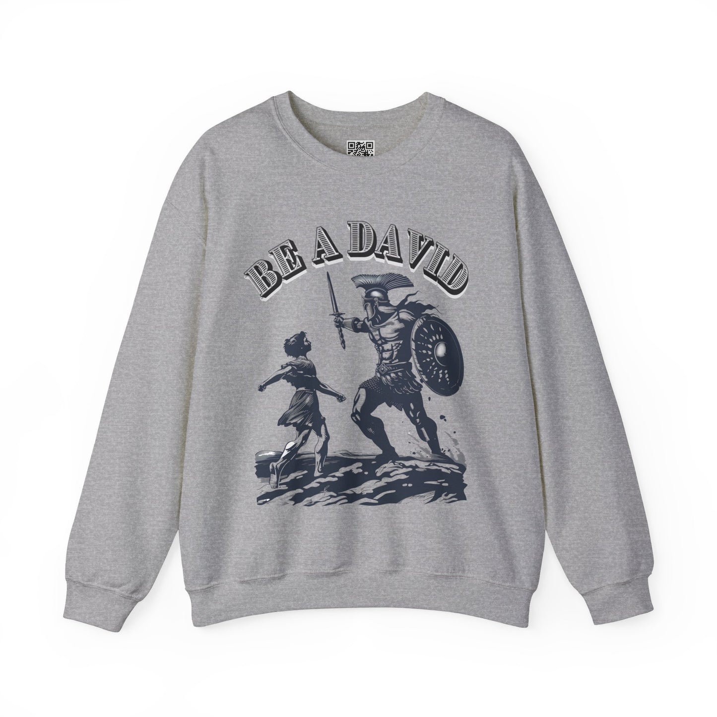 Be a David Unisex Heavy Blend Crewneck Sweatshirt, Christian Merch, Christian Streetwear, Ministry Shirt, Faith Based Shirt, Jesus Apparel