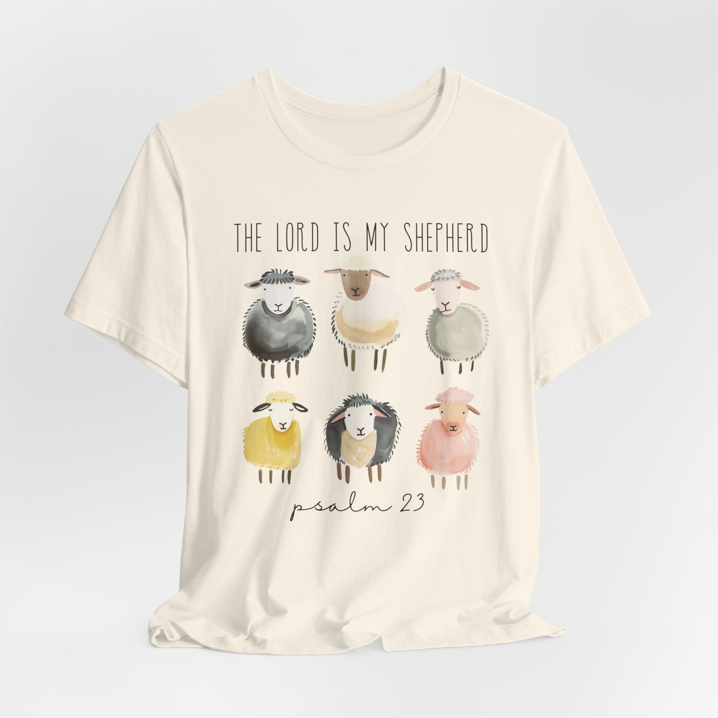 The Lord is My Shepherd Unisex Jersey Short Sleeve Tee, Christian Merch, Jesus Loves You, Faith Based Shirt, Christian Apparel, Jesus Apparel