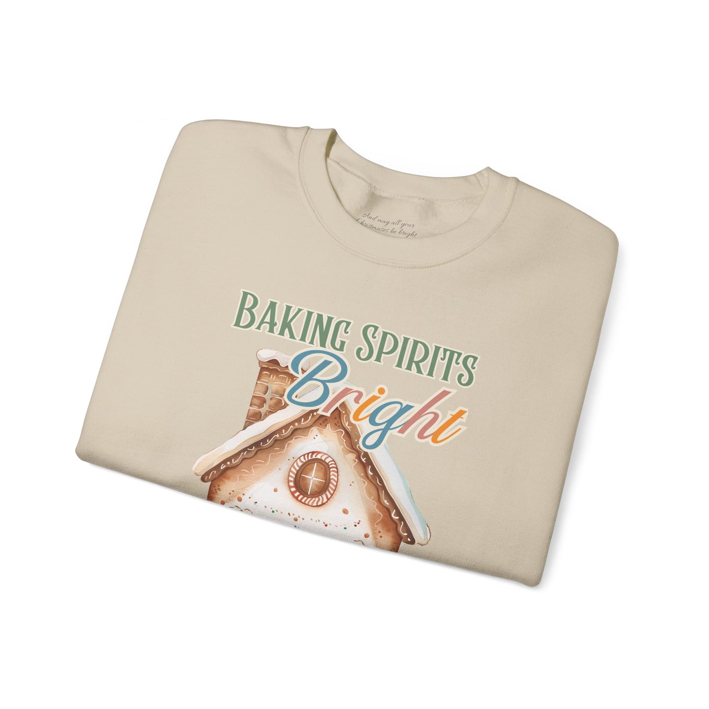 Baking Spirits Bright Cookie Sweatshirt, Unisex Heavy Blend™ Crewneck, Christmas Cookie, Baking Lover Gifts, Presents for Mom, Punny Shirt