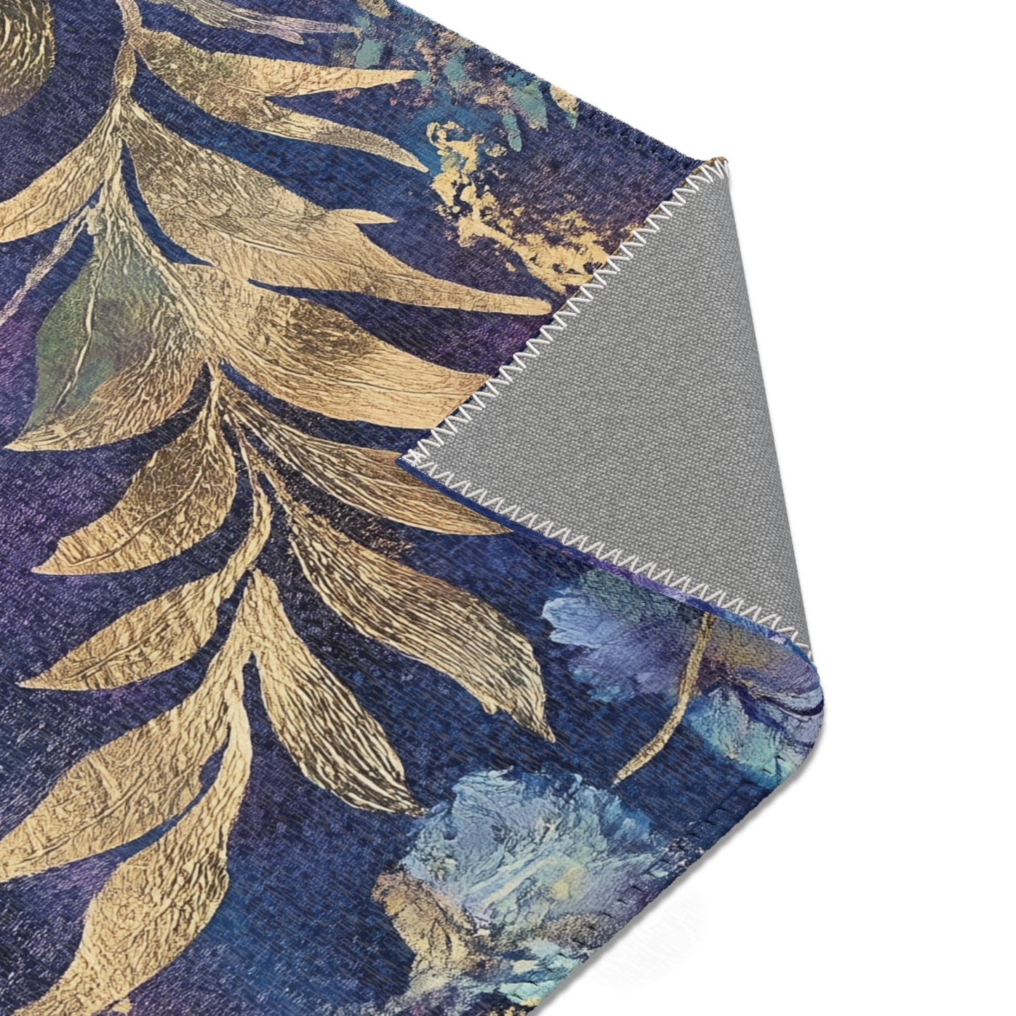 Modern Boho Floral Purple Area Rug, Funky, Colorful, & Unique Area Rugs, Custom Print Rug Bathmat, 3 Sizes - 24x36 in, 36x60 in and 48x72 in