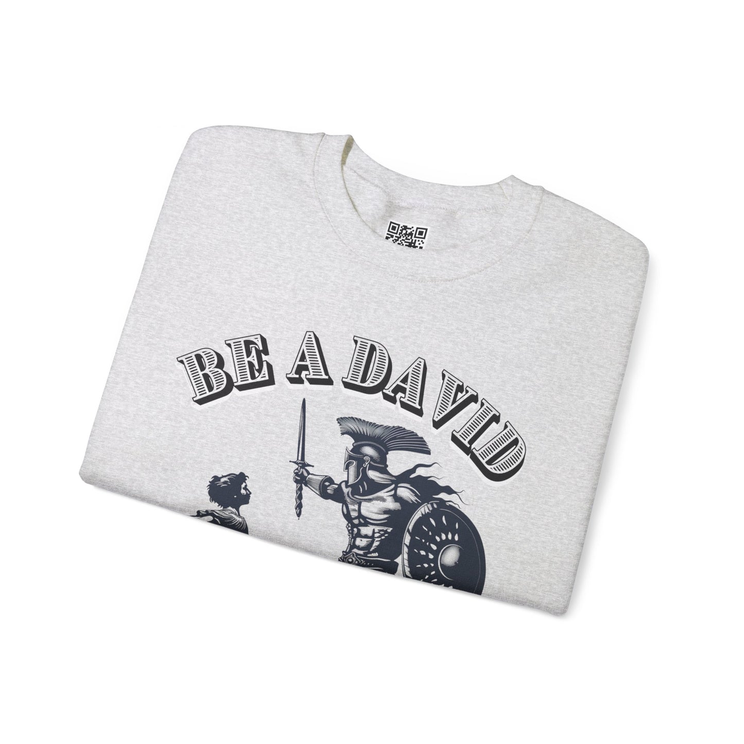 Be a David Unisex Heavy Blend Crewneck Sweatshirt, Christian Merch, Christian Streetwear, Ministry Shirt, Faith Based Shirt, Jesus Apparel
