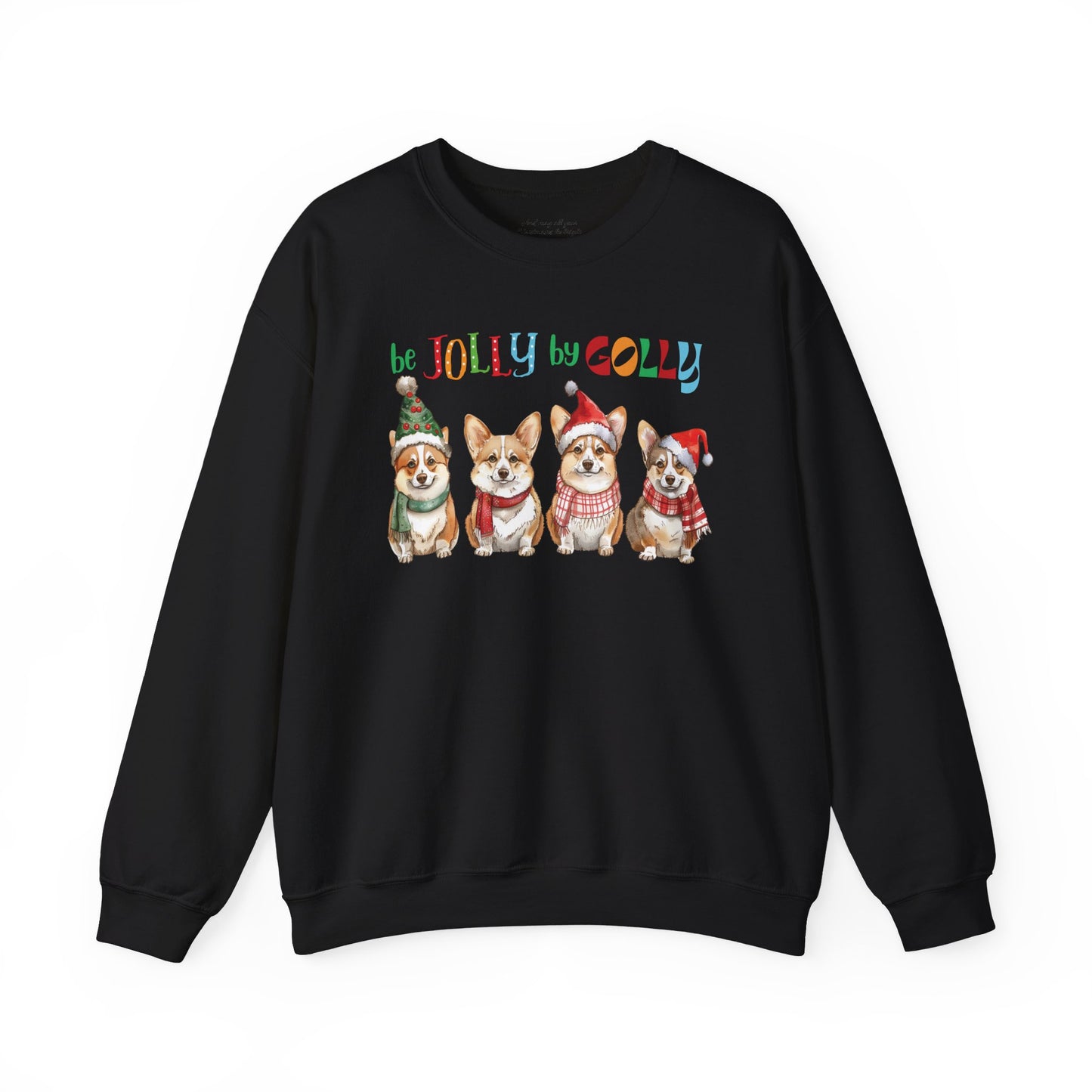 Be Jolly by Golly Corgi Christmas Sweatshirt, Unisex Heavy Blend™ Crewneck, Dog People, Veterinarian Gift, Dog Christmas Secret Santa