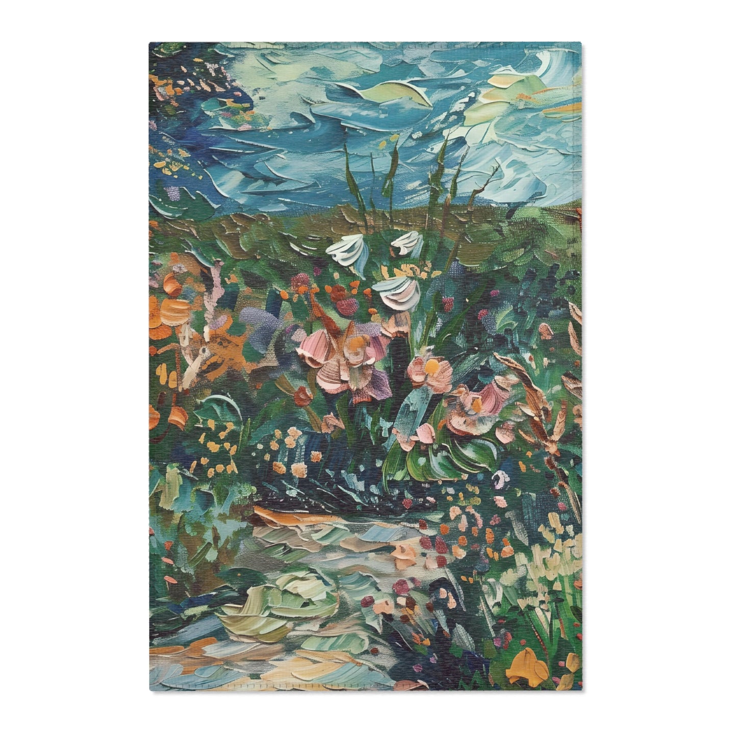 Van Gogh Inspired Area Rug, Funky, Colorful, & Unique Area Rugs, Custom Print Rug or Bathmat, 3 Sizes - 24x36 in, 36x60 in and 48x72 in