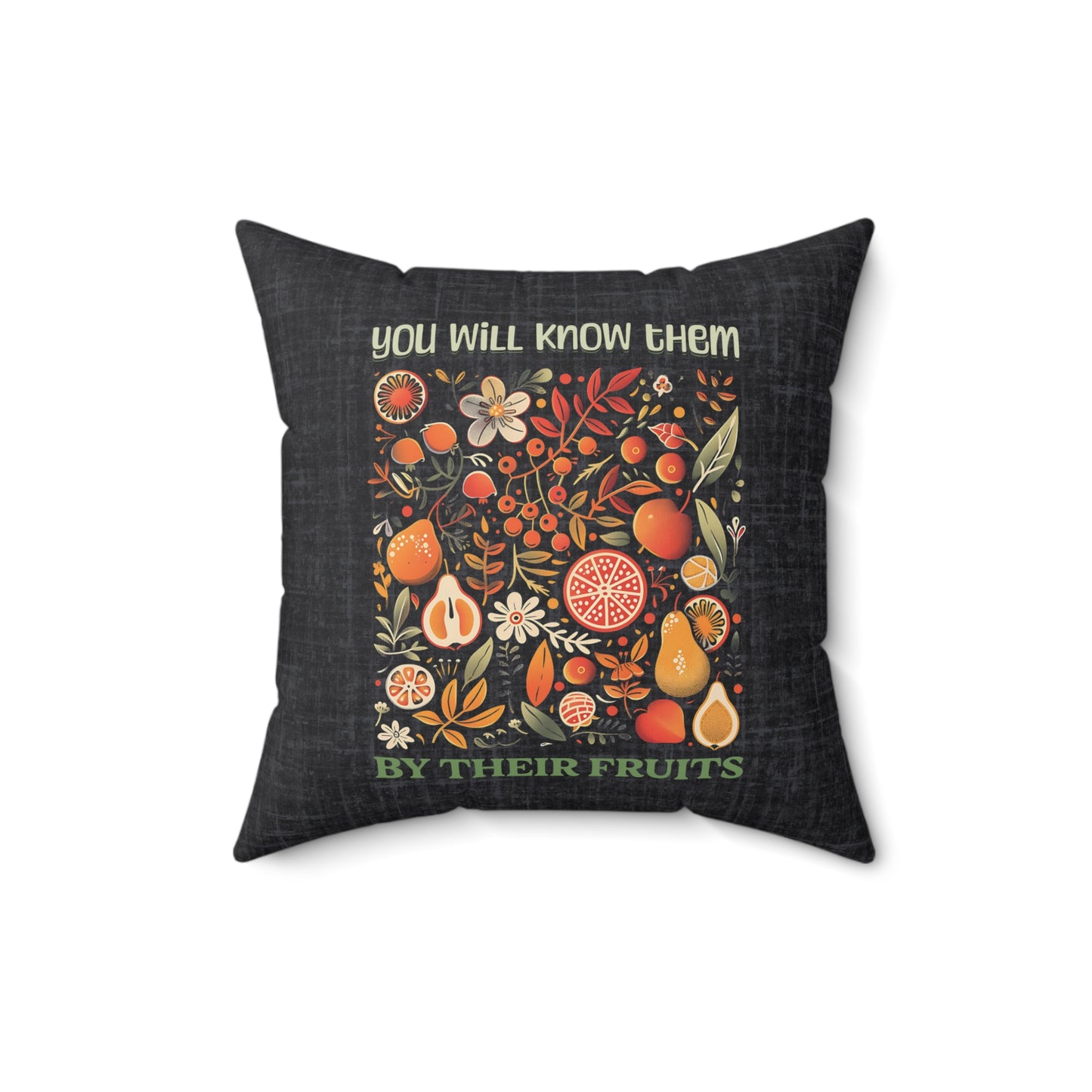 Fruits of the Spirit Throw Pillow, Spun Polyester Square, Christian Home Décor Items and Gifts, Religious Pillows, Gift for Christian Family and Friends