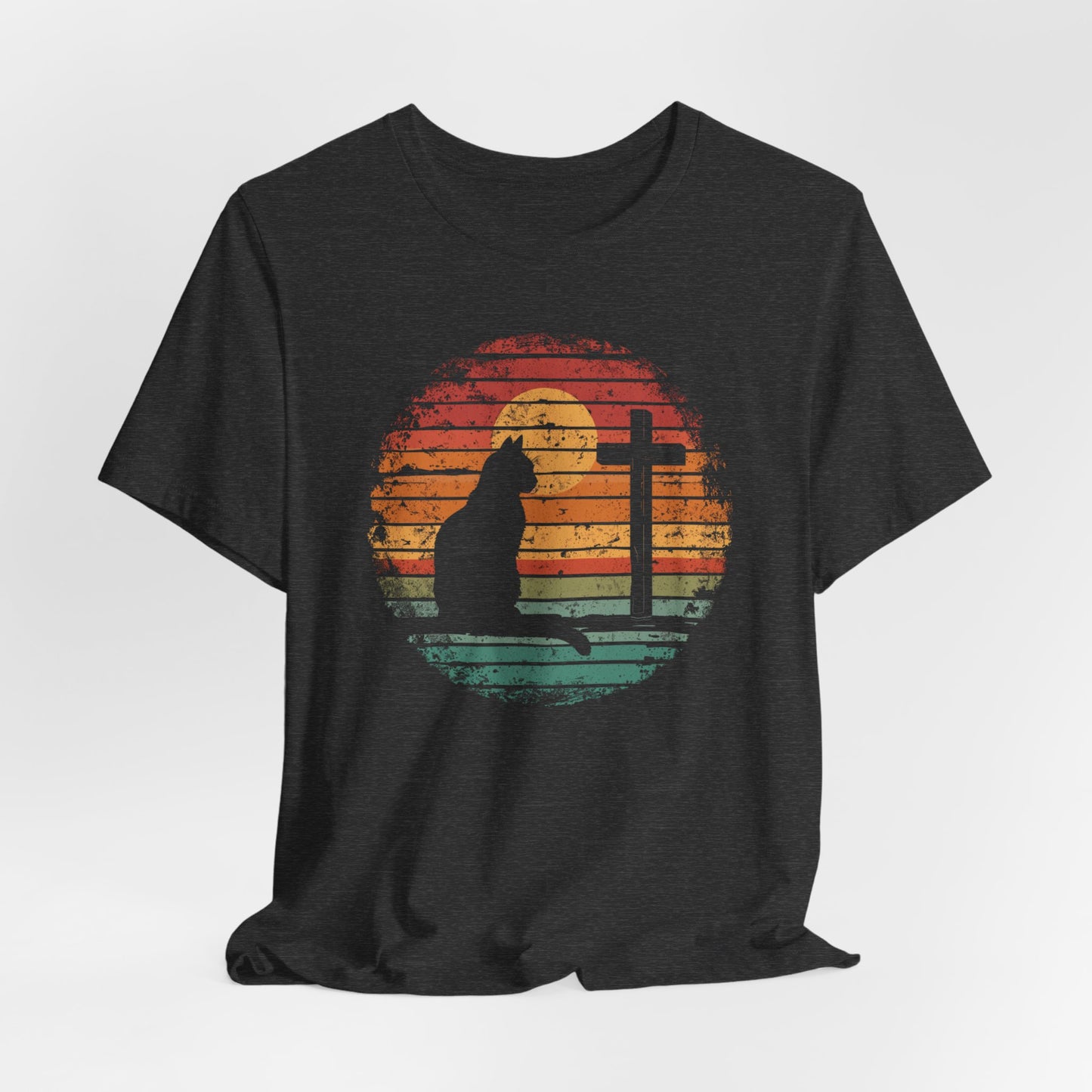 Cats and Jesus T-shirt - Unisex Jersey Short Sleeve Tee, Christian Merch, Christian Streetwear, Faith Based Shirt, Christian Apparel, Christian Shirts