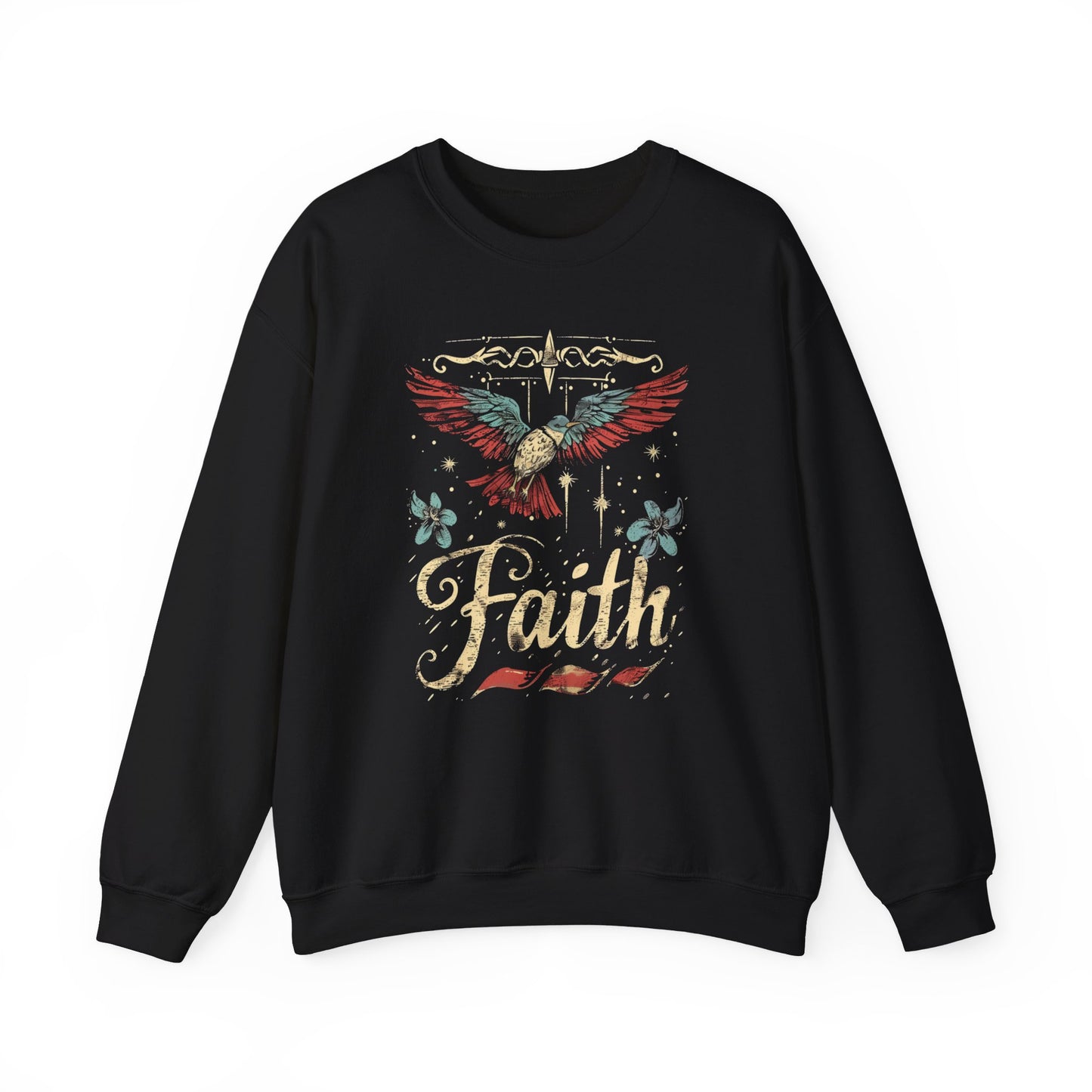 Faith Unisex Heavy Blend Crewneck Sweatshirt, Christian Merch, Christian Streetwear, Ministry Shirt, Faith Based Shirt, Praise Sweater
