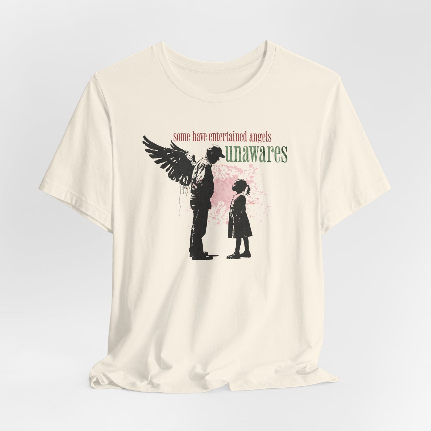 Some Have Entertained Angels Unawares T-shirt - Unisex Jersey Short Sleeve Tee, Christian Merch, Christian Streetwear, Faith Based Shirt, Christian Apparel, Christian Shirts