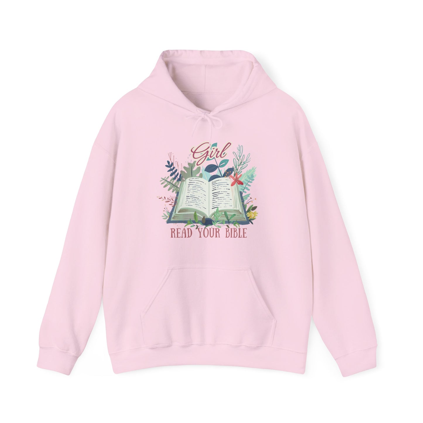 Girl Read your Bible Unisex Heavy Blend™ Hooded Sweatshirt, Christian Merch, Christian Streetwear, Ministry Shirt, Faith Based Shirt, Praise Hoodie