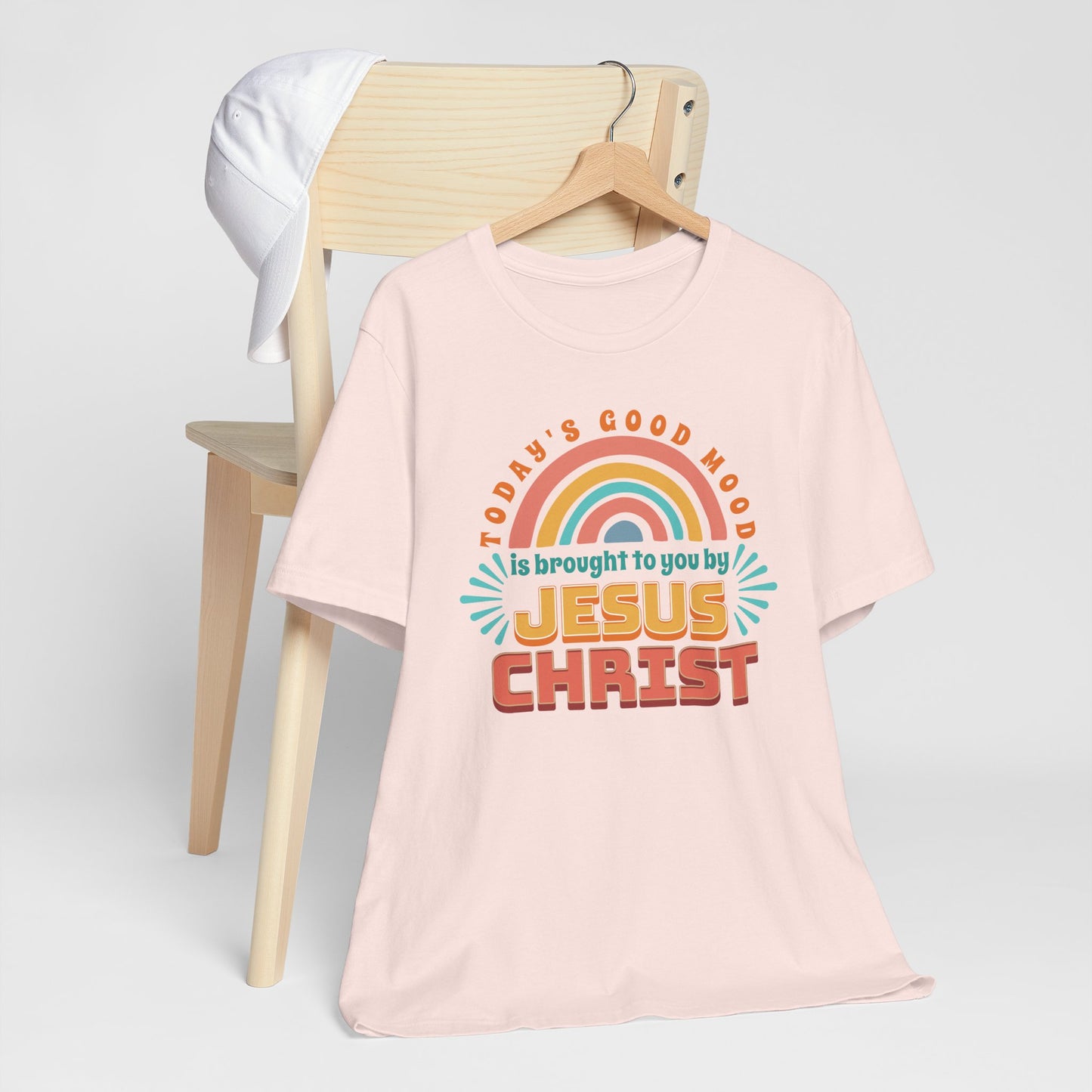 Today's Good Mood is Brought to You by Jesus Christ Unisex Jersey Short Sleeve Tee, Christian Merch, Jesus Loves You, Faith Based Shirt, Christian Apparel, Jesus Apparel