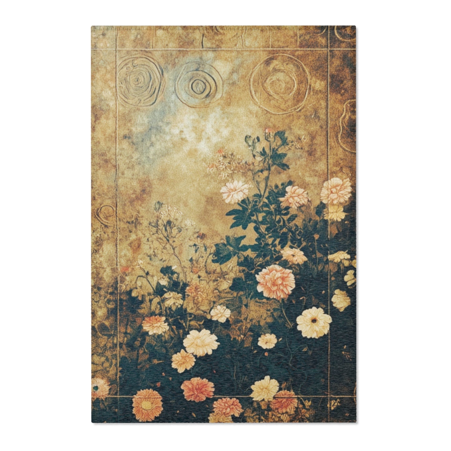 Gustav Klimt Inspired Area Rug, Low Pile, Funky, Colorful, & Unique Area Rugs, Custom Print Rug or Bathmat, 3 Sizes-24x36", 36x60", 48x72"