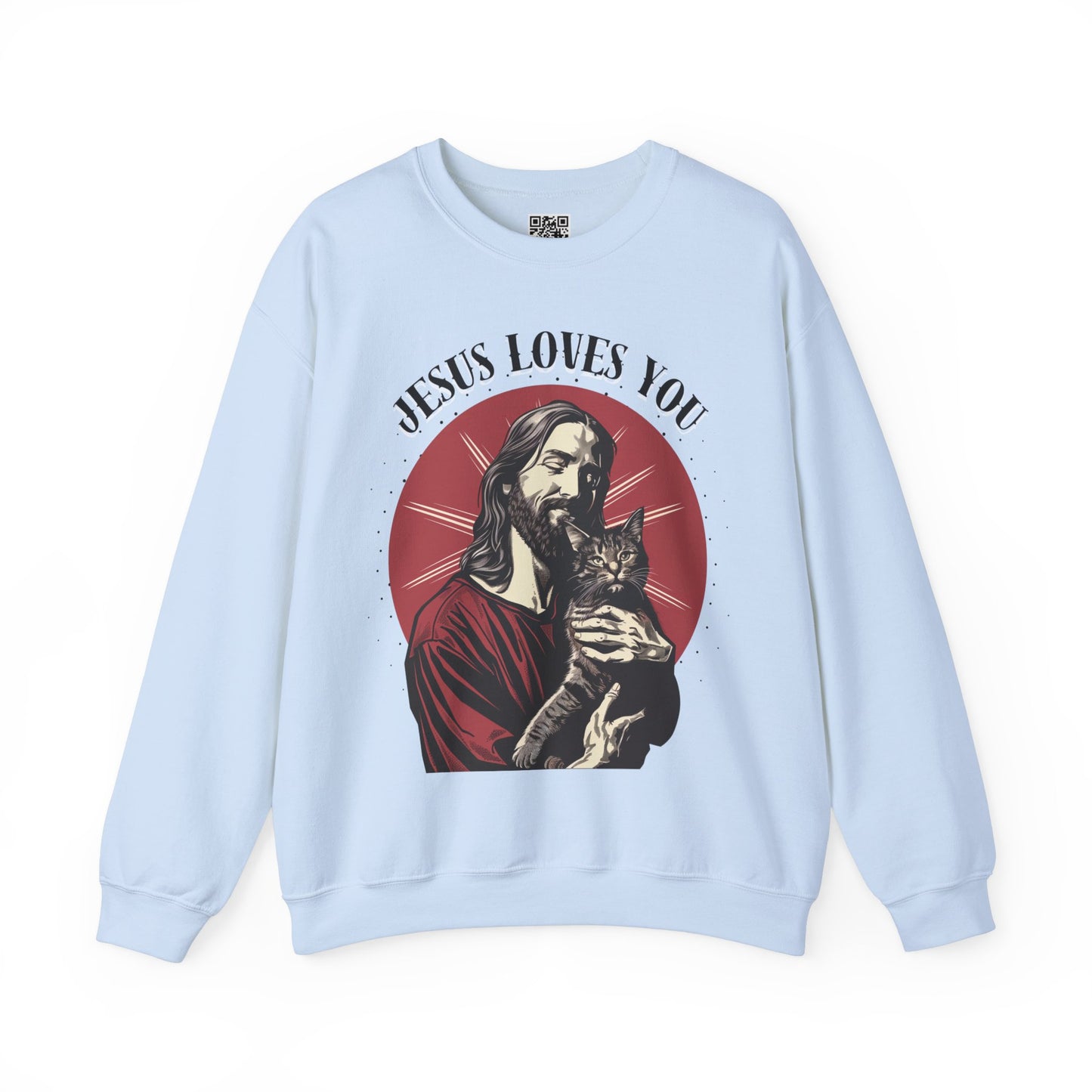 Jesus Loves You Unisex Heavy Blend Crewneck Sweatshirt, Christian Merch, Christian Streetwear, Ministry Shirt, Faith Based Shirt, Jesus Apparel