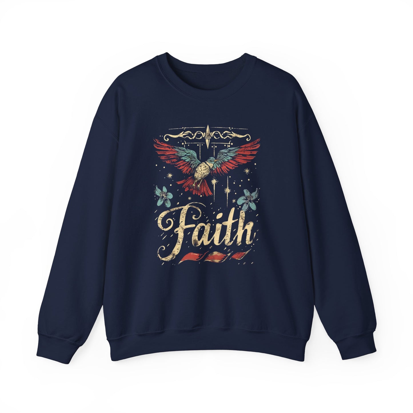 Faith Unisex Heavy Blend Crewneck Sweatshirt, Christian Merch, Christian Streetwear, Ministry Shirt, Faith Based Shirt, Praise Sweater