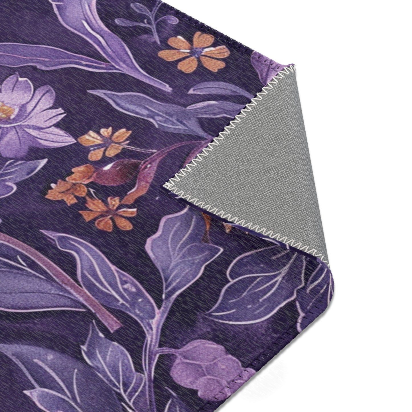 Modern Boho Floral Lavender Area Rug, Funky, Colorful, & Unique Area Rugs, Custom Print Rug Bathmat, 3 Sizes-24x36 in, 36x60 in and 48x72 in