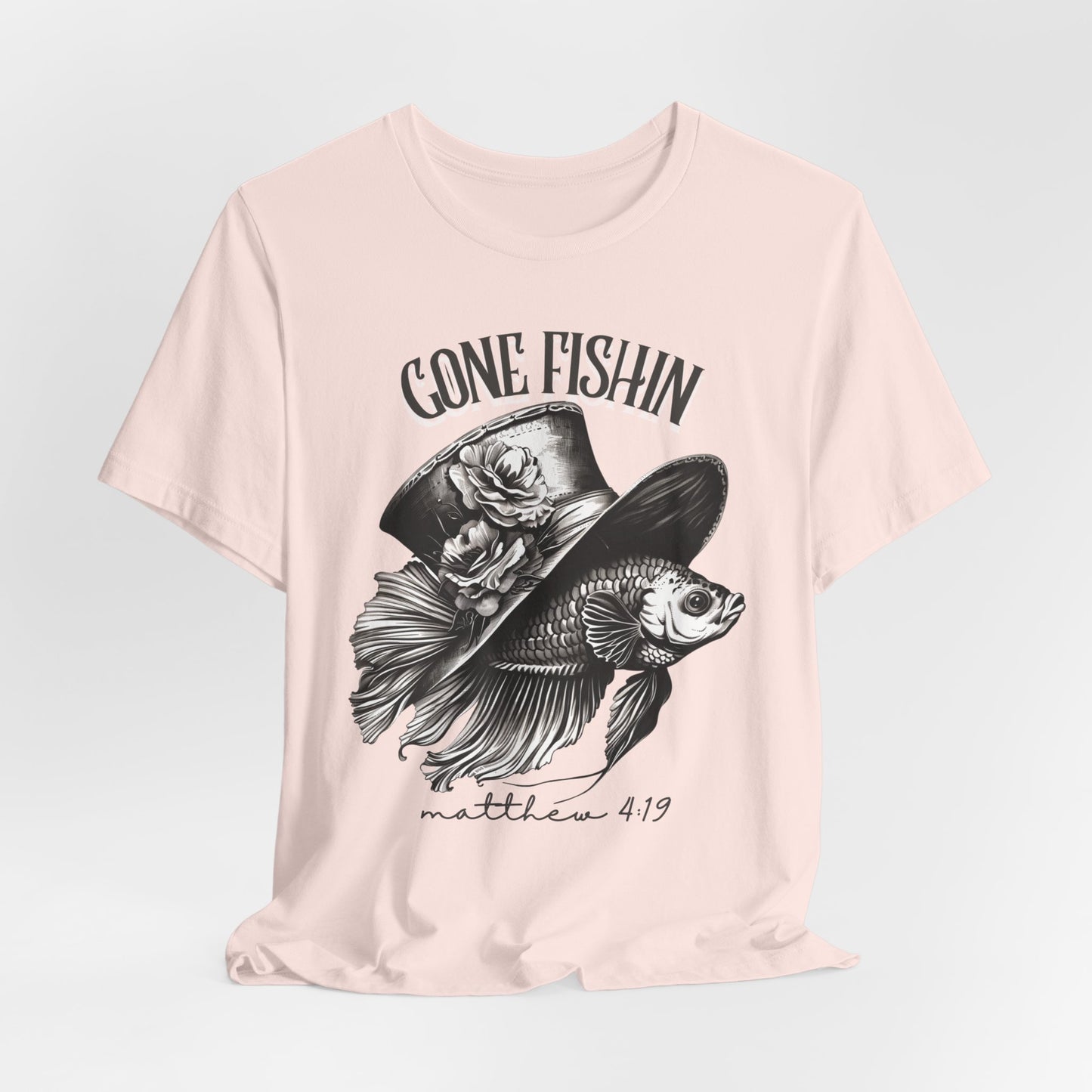 Gone Fishin' T-shirt - Unisex Jersey Short Sleeve Tee, Christian Merch, Christian Streetwear, Faith Based Shirt, Christian Apparel, Christian Shirts