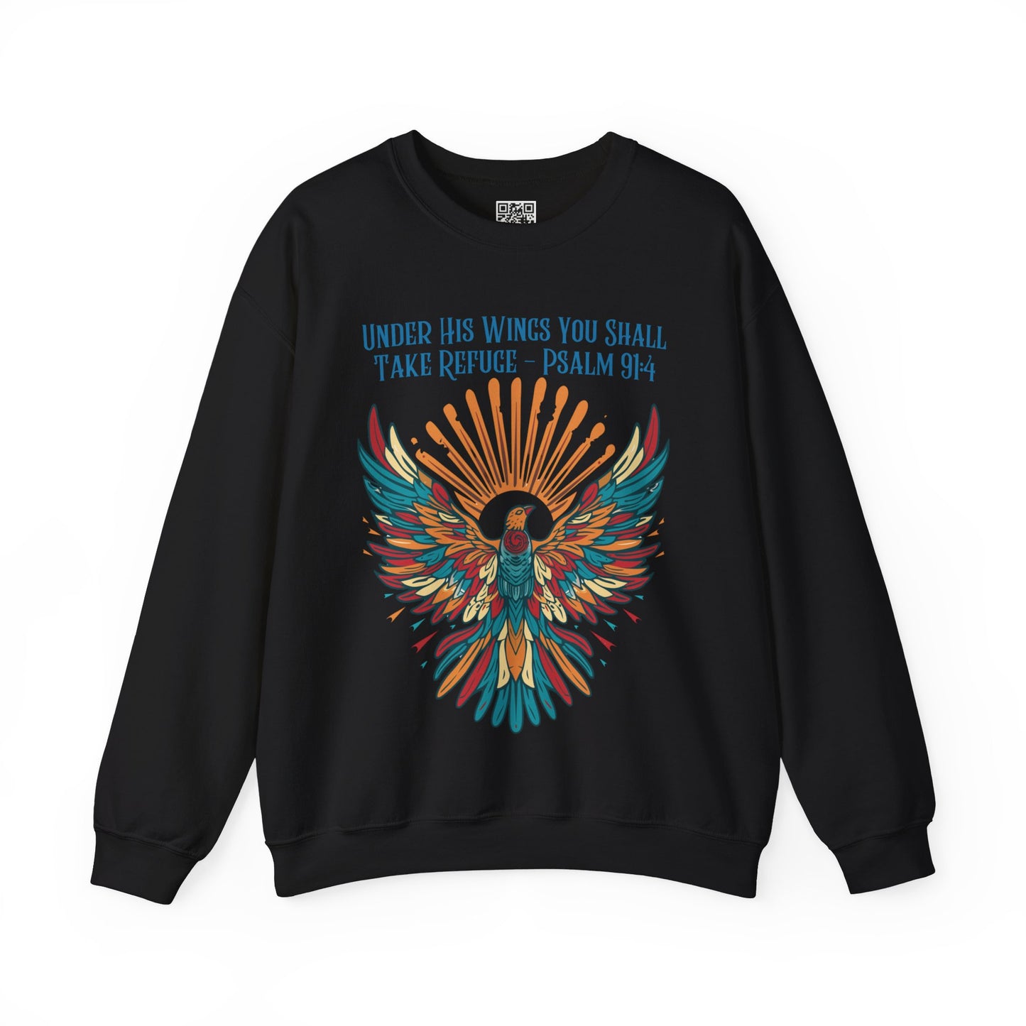 Under His Wings You Shall Take Refuge Unisex Heavy Blend Crewneck Sweatshirt, Christian Merch, Christian Streetwear, Ministry Shirt, Faith Based Shirt, Jesus Apparel