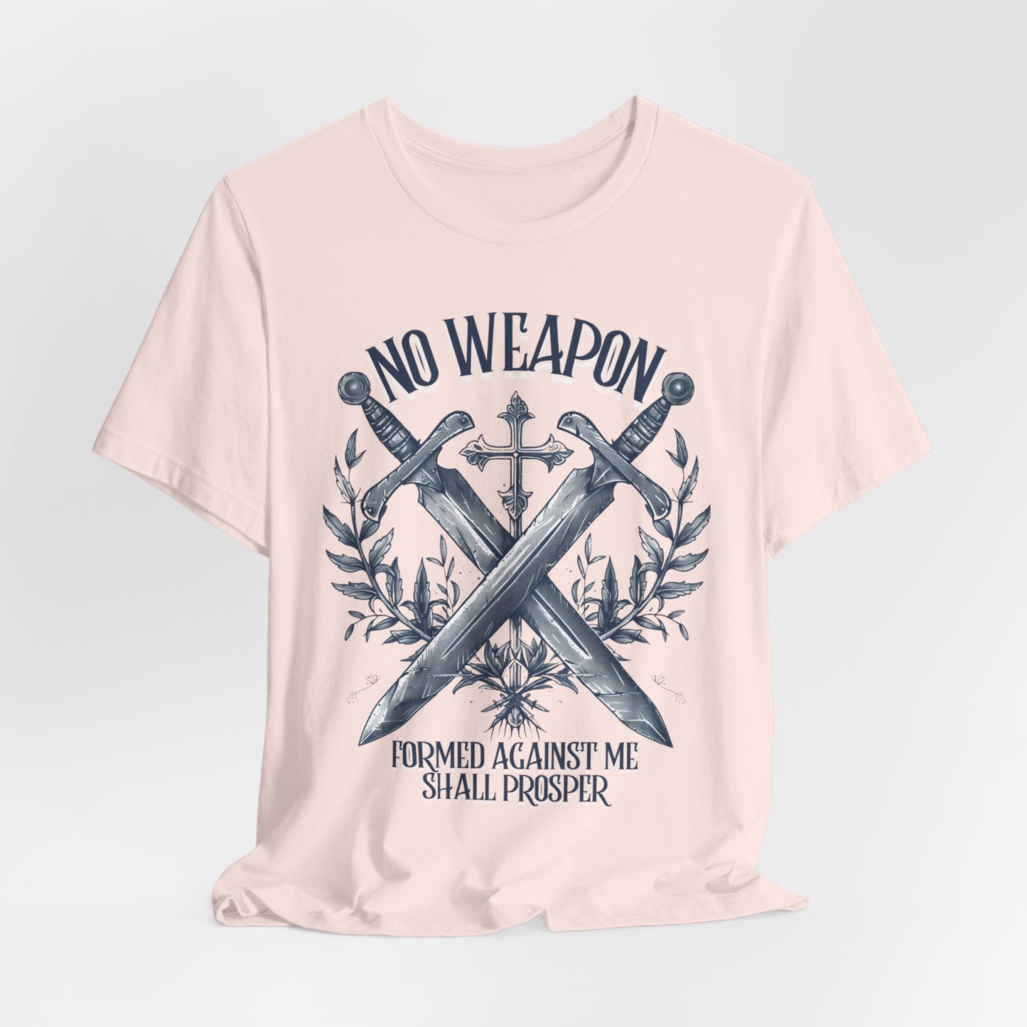 No Weapon Formed Against Me T-shirt - Unisex Jersey Short Sleeve Tee, Christian Merch, Christian Streetwear, Faith Based Shirt, Christian Apparel, Christian Shirts