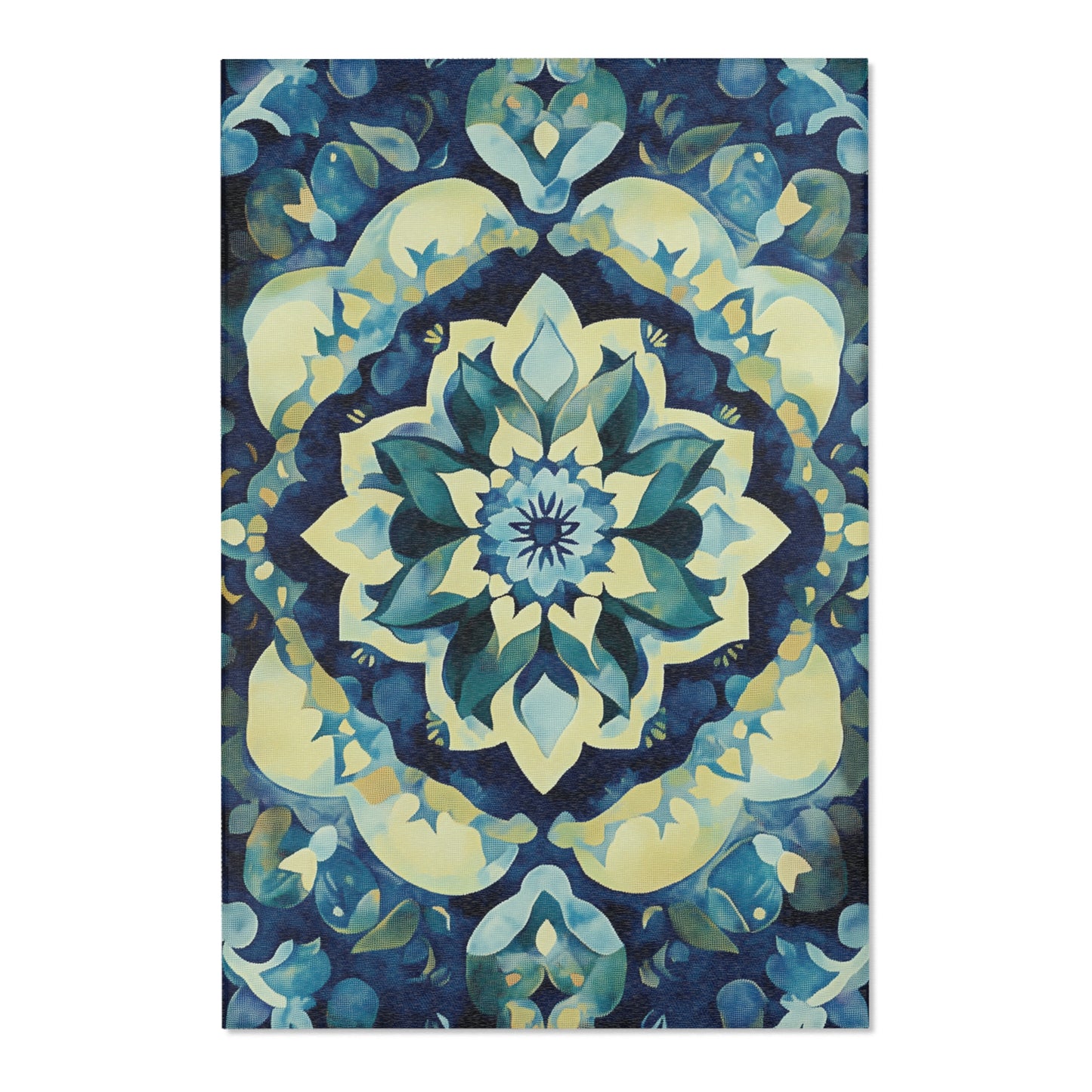 Modern Boho Floral Area Rug, Funky, Colorful, & Unique Area Rugs, Custom Print Rug Bathmat, 3 Sizes-24x36 in, 36x60 in and 48x72 in