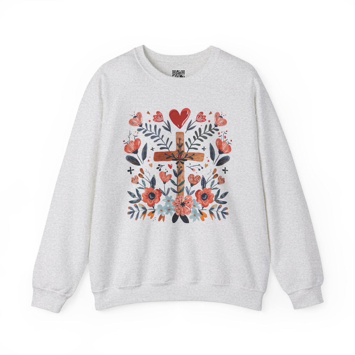 Jesus is Love Cross Design Unisex Heavy Blend Crewneck Sweatshirt, Christian Merch, Christian Streetwear, Ministry Shirt, Faith Based Shirt, Jesus Apparel