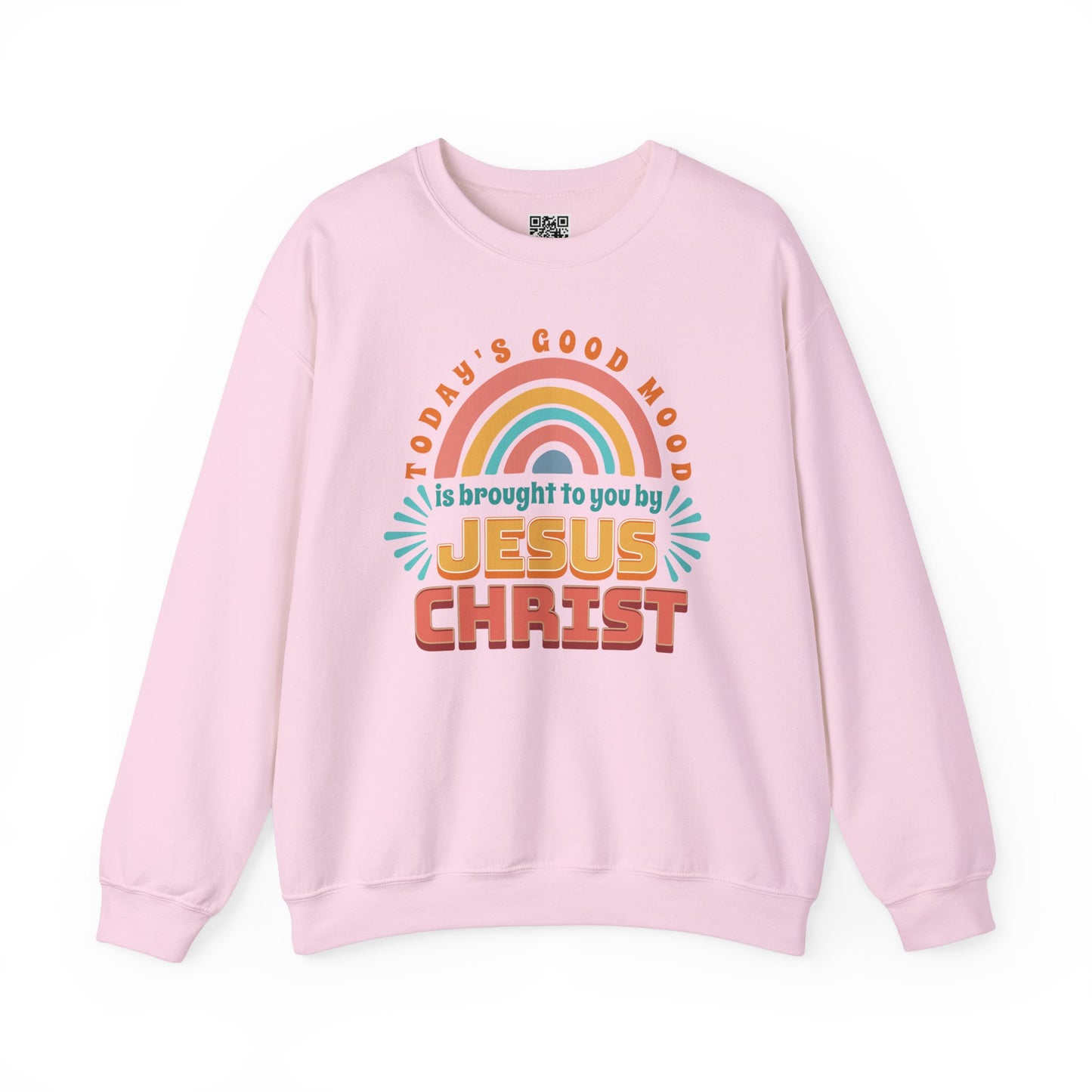 Today's Good Mood is Brought to you by Jesus Christ Unisex Heavy Blend Crewneck Sweatshirt, Christian Merch, Christian Streetwear, Ministry Shirt, Faith Based Shirt, Jesus Apparel