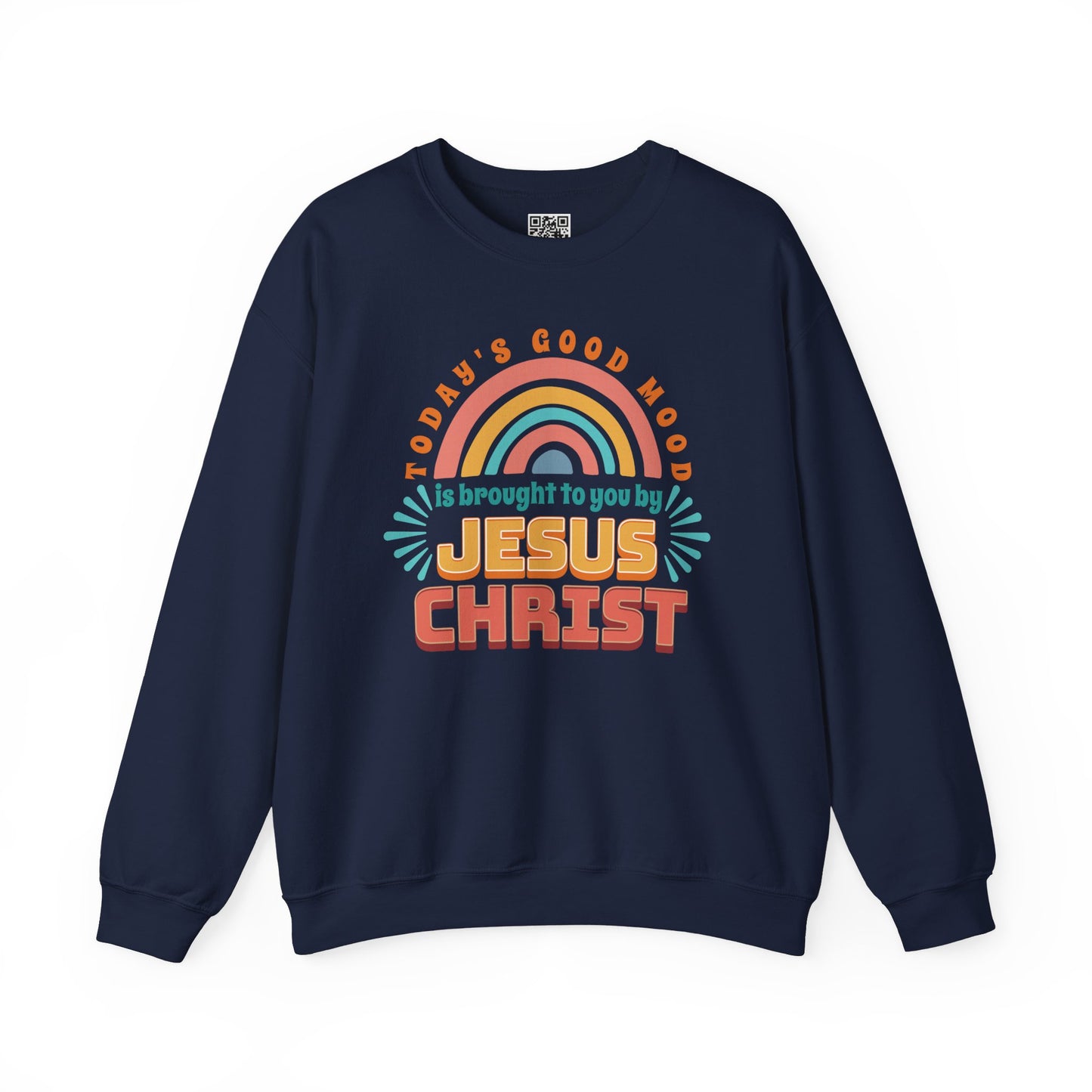 Today's Good Mood is Brought to you by Jesus Christ Unisex Heavy Blend Crewneck Sweatshirt, Christian Merch, Christian Streetwear, Ministry Shirt, Faith Based Shirt, Jesus Apparel