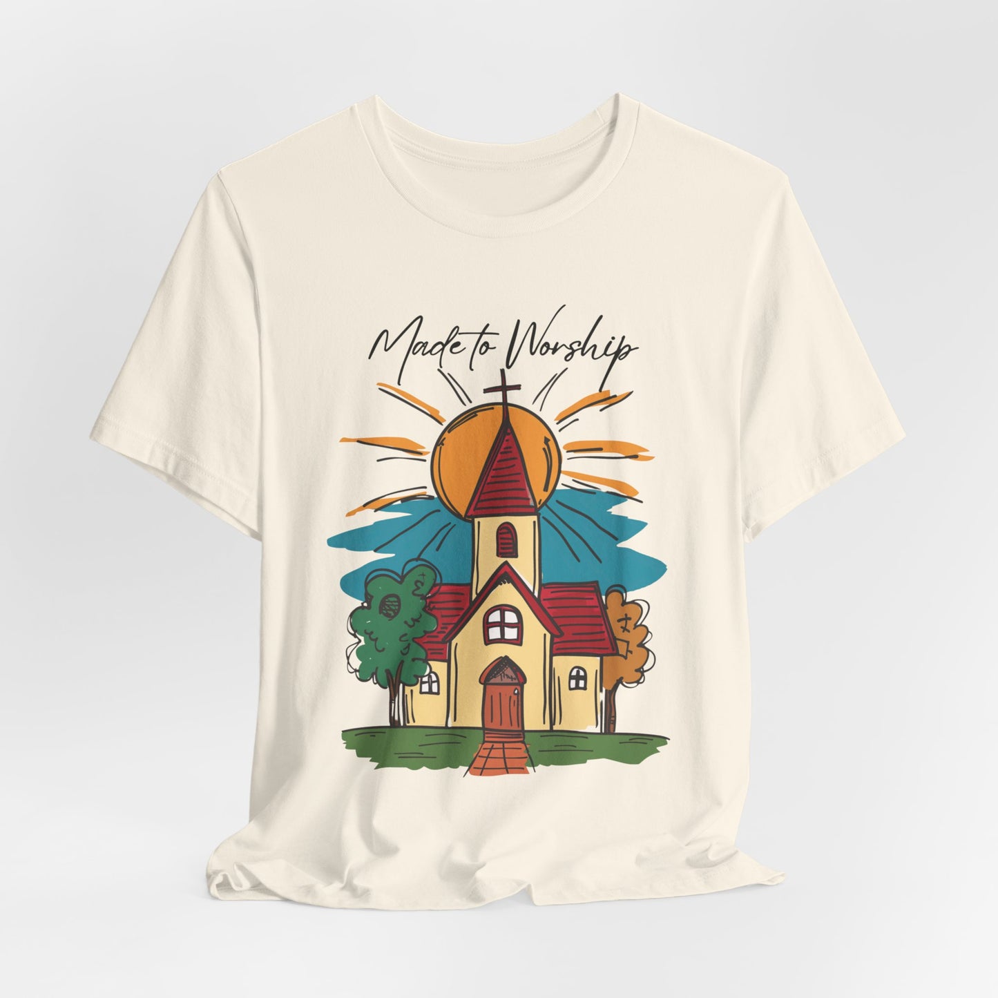 Made to Worship T-shirt - Unisex Jersey Short Sleeve Tee, Christian Merch, Christian Streetwear, Faith Based Shirt, Christian Apparel, Christian Shirts